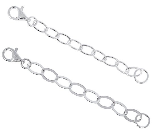 UltraFine Silver Set of 2 Oval Link Chain Extenders