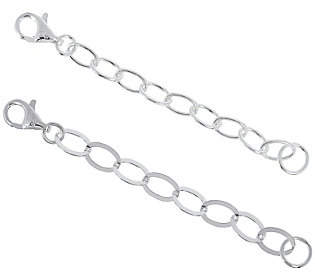 Carolyn Pollack 4" Sterling Silver Silver Extender Chain 