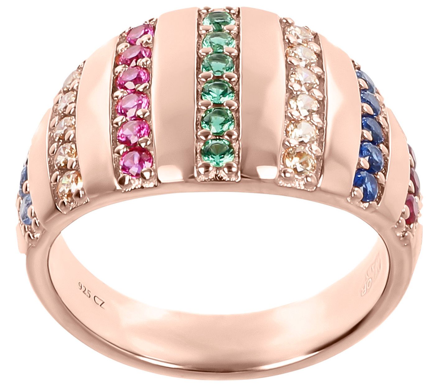 Colors of Diamonique 0.60 cttw Band Ring, Sterl ing Silver