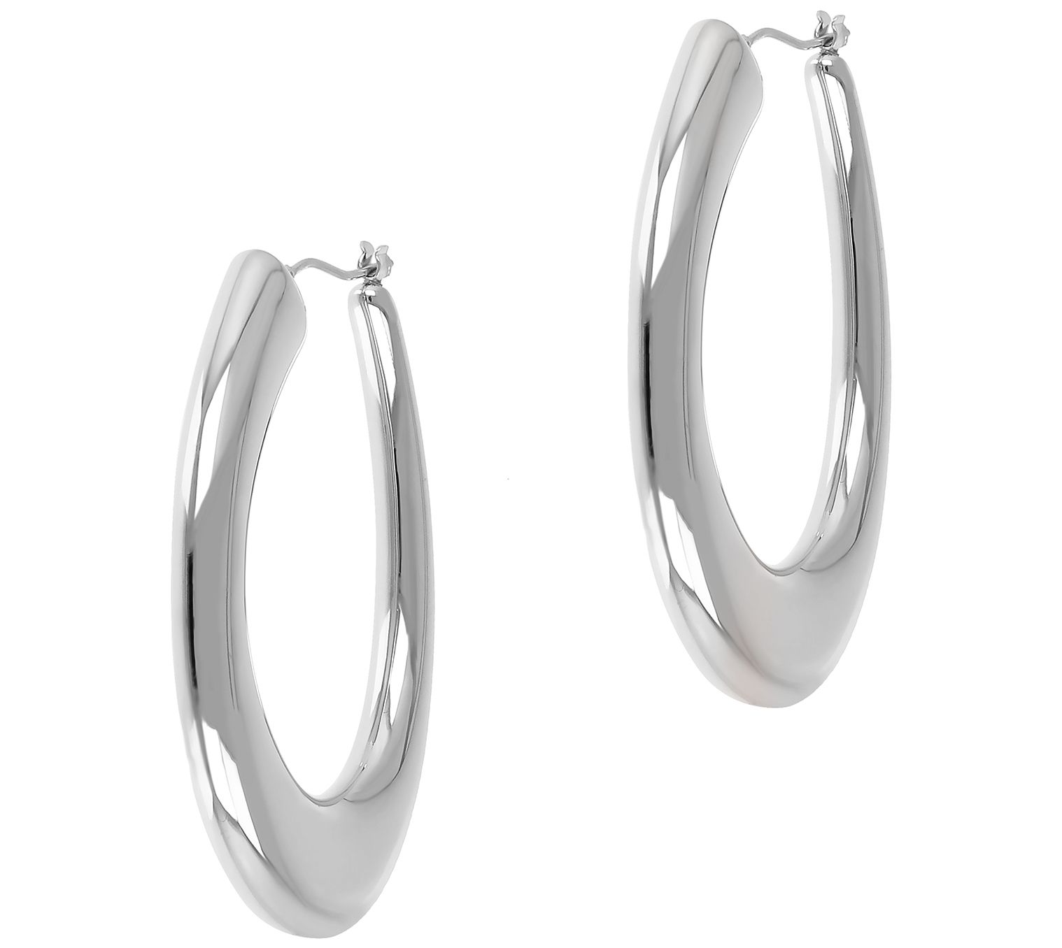 BellaOro Elongated Oval Hoop Earrings, 14K Gol Over Resin