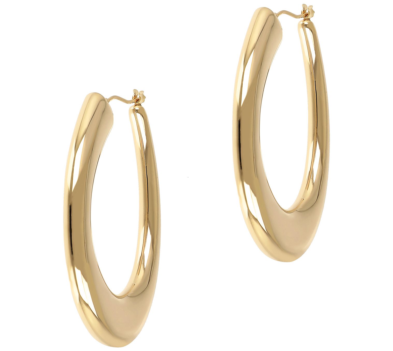 BellaOro Elongated Oval Hoop Earrings, 14K GolOver Resin