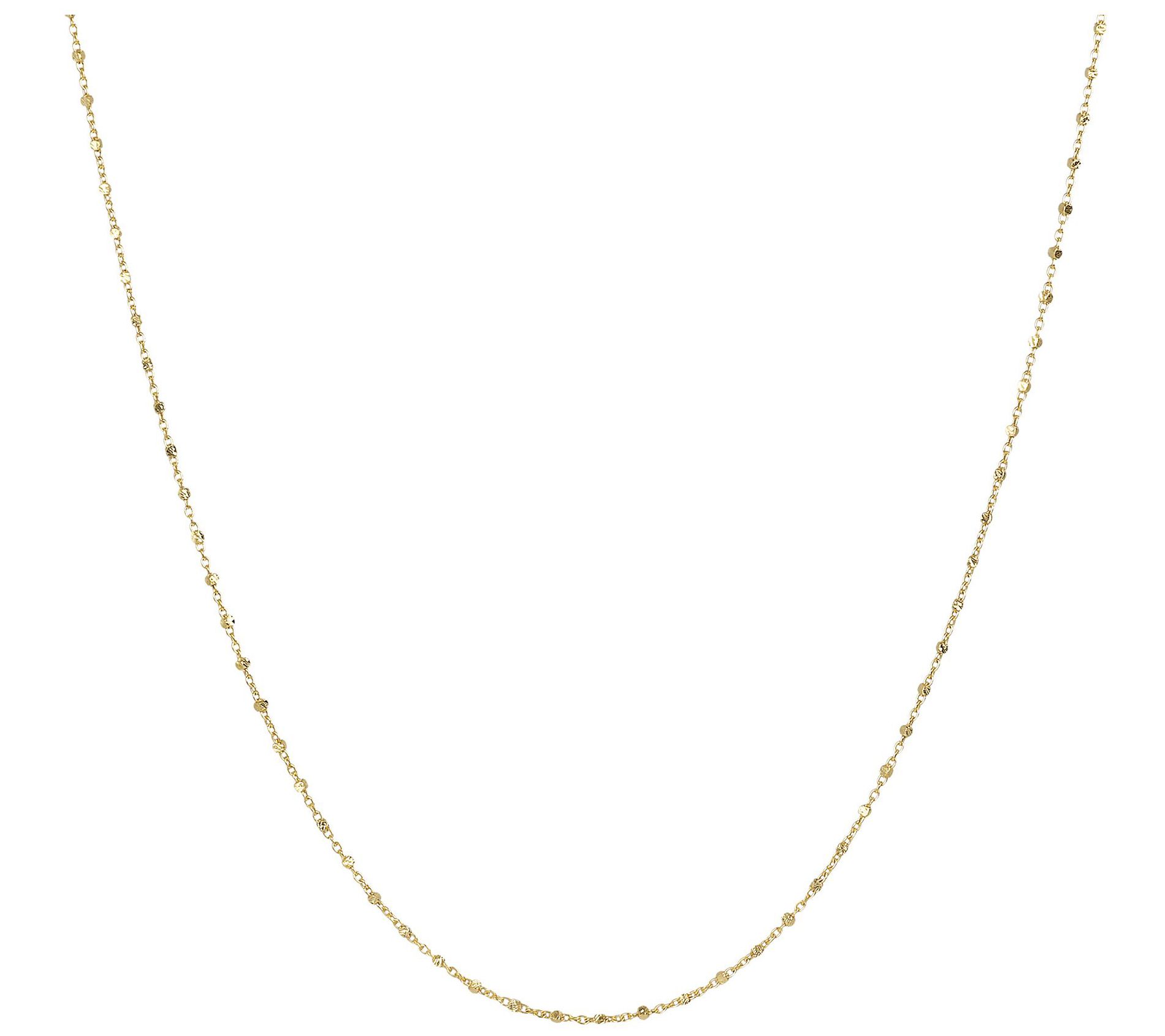 Italian Gold 18" Oval Link Station Necklace, 14K Gold 2.3g