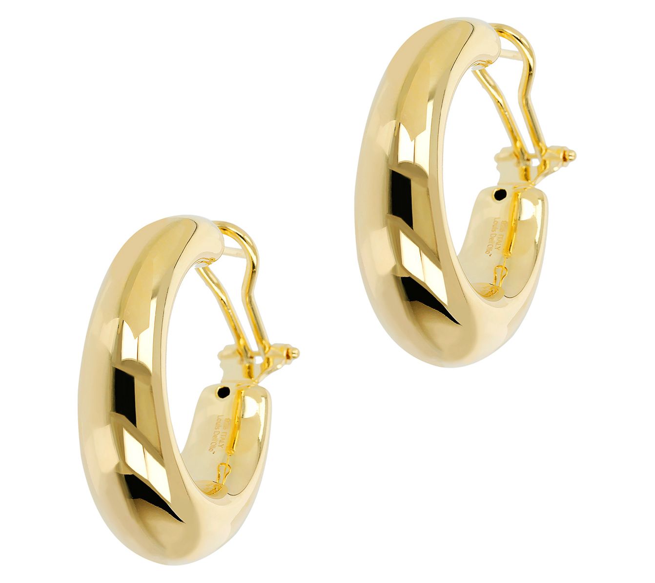 Louis Dell'Olio Sterling 1-1/4" Bold Hoop Earrings