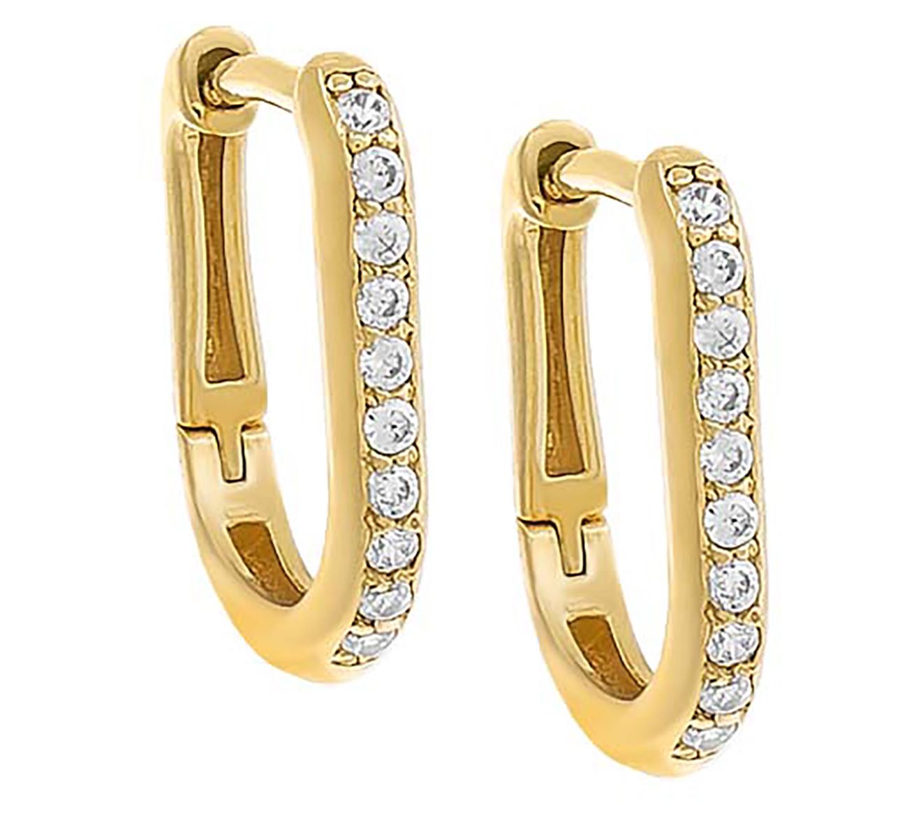 By Adina Eden 14K Gold Pave Diamond Huggie Hoop Earrings