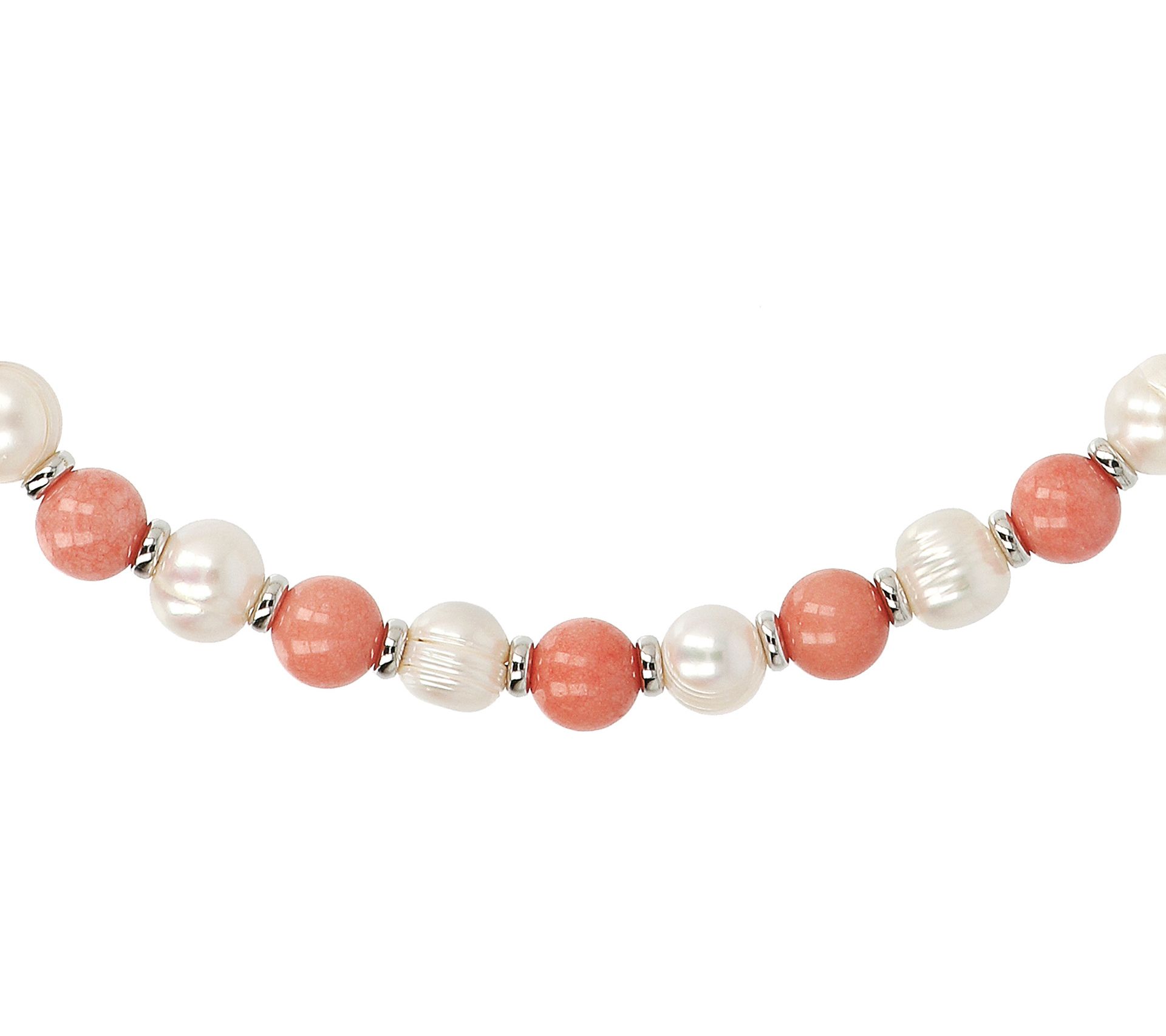 Honora Cultured Pearl & Gemstone Necklace, Sterling