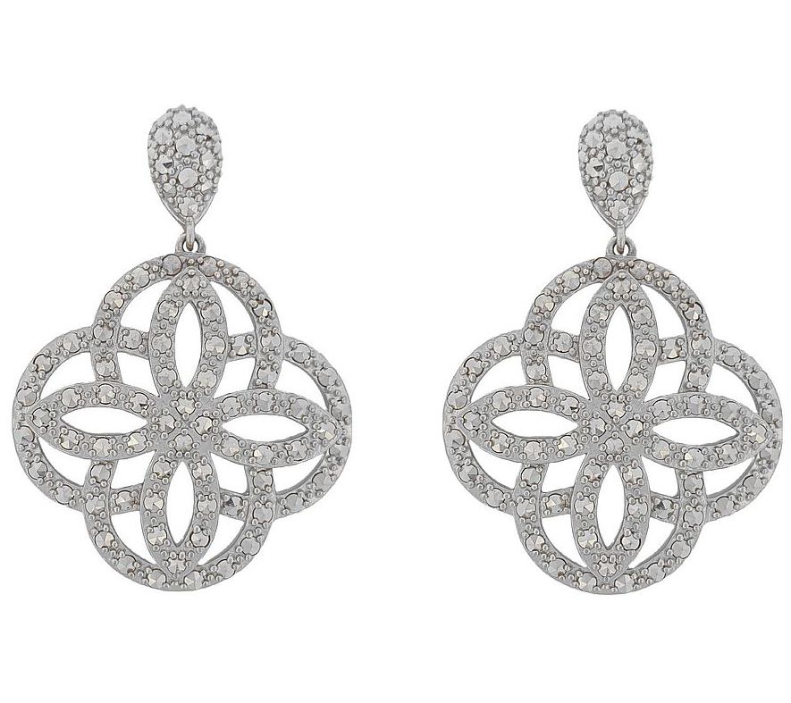 Dallas Prince Designs Sterling Silver Marcasite Lattice Earrin