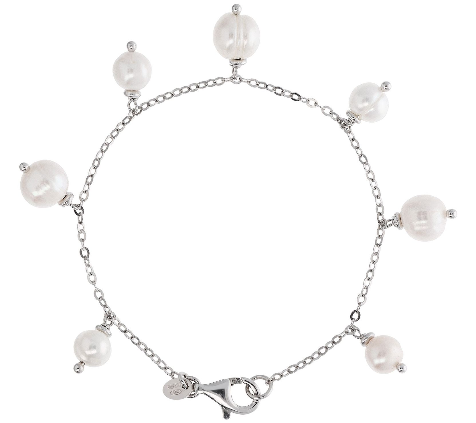 Honora Cultured Pearl Dangle Bracelet, Sterling  Silver