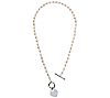 Honora Cultured Pearl Heart Charm 18" Toggle Necklace, 1 of 2