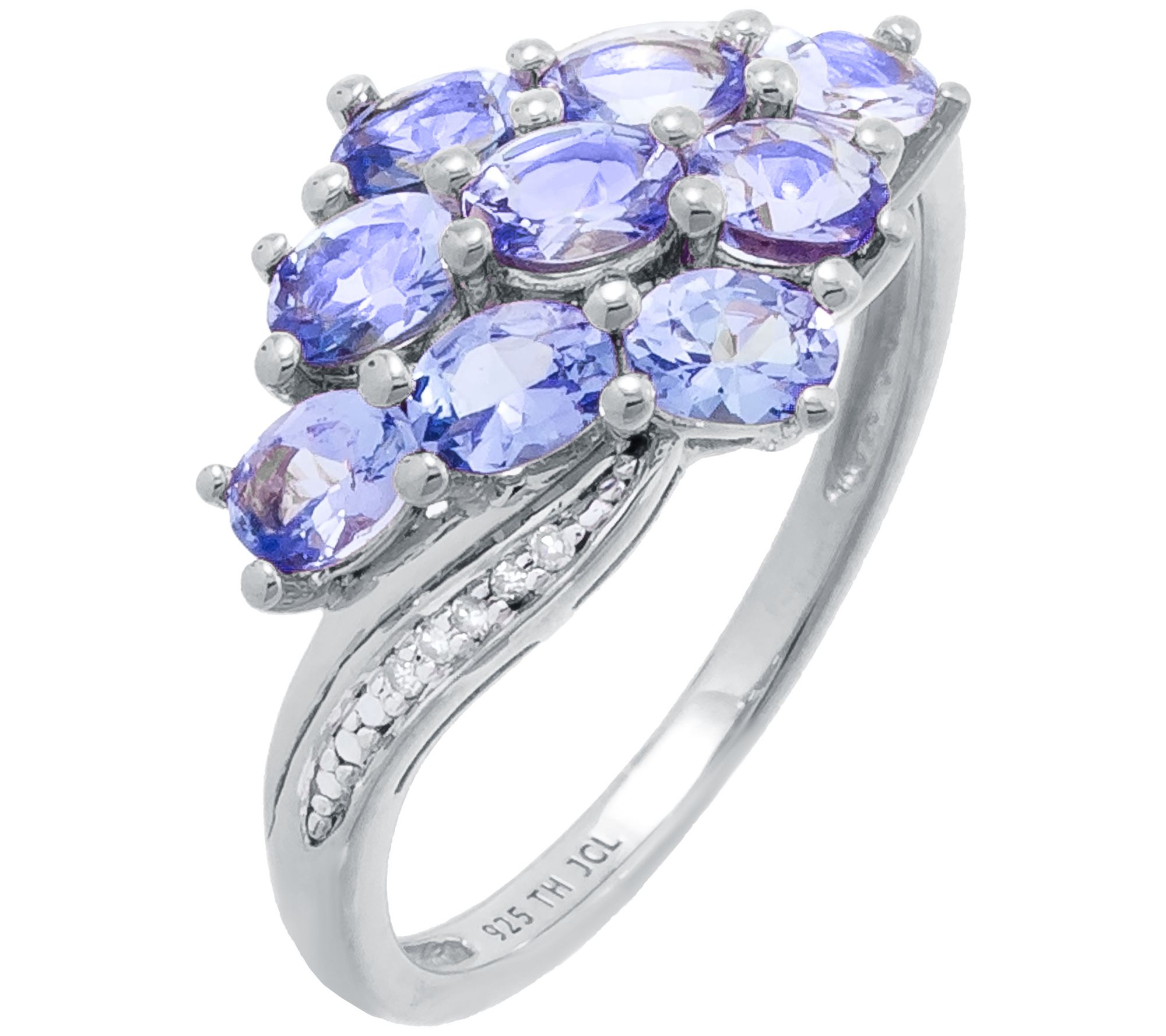 Affinity Gems Cluster Gemstone & Diamond Ring, Sterling