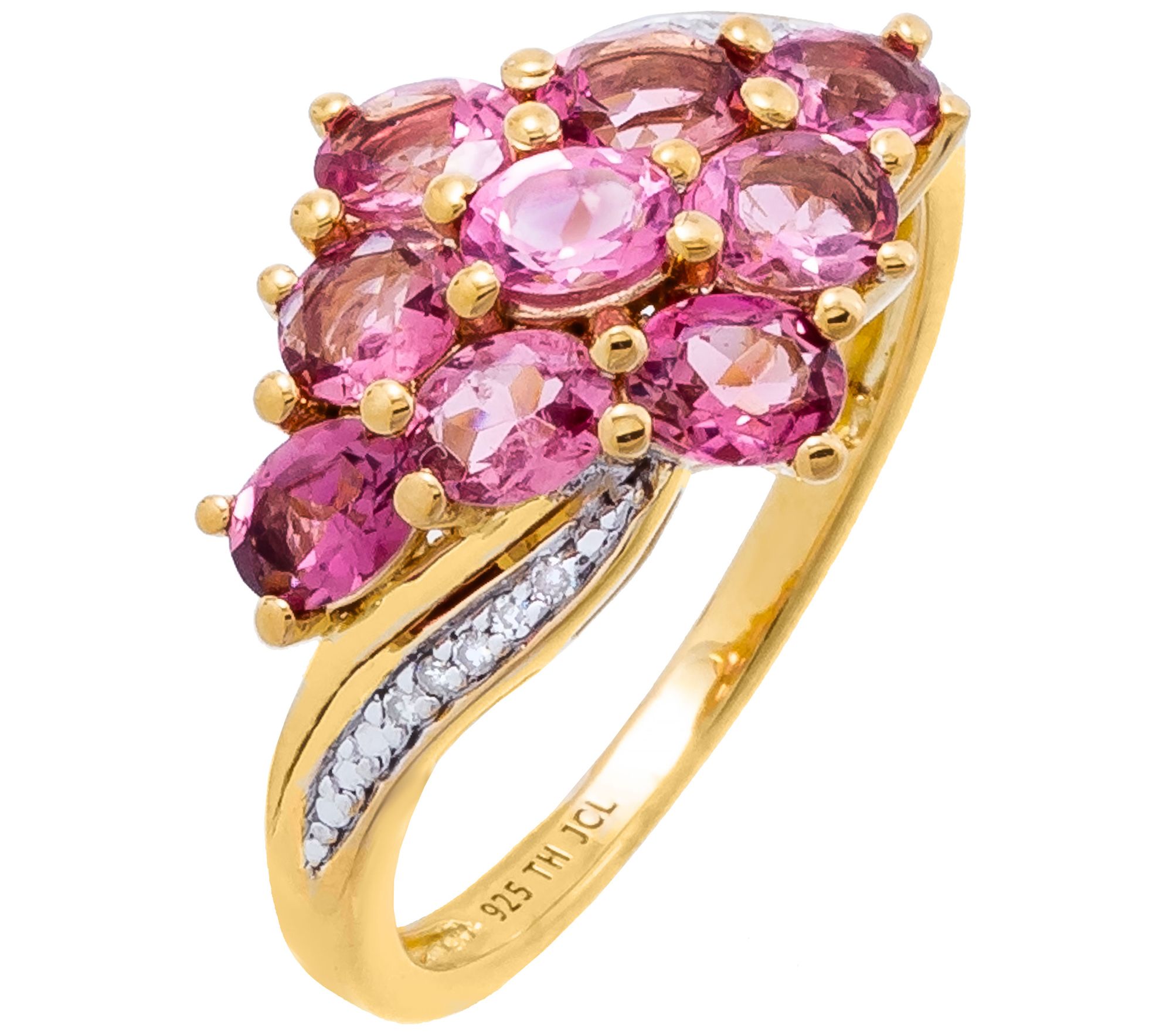 Affinity Gems Cluster Gemstone & Diamond Ring, Sterling