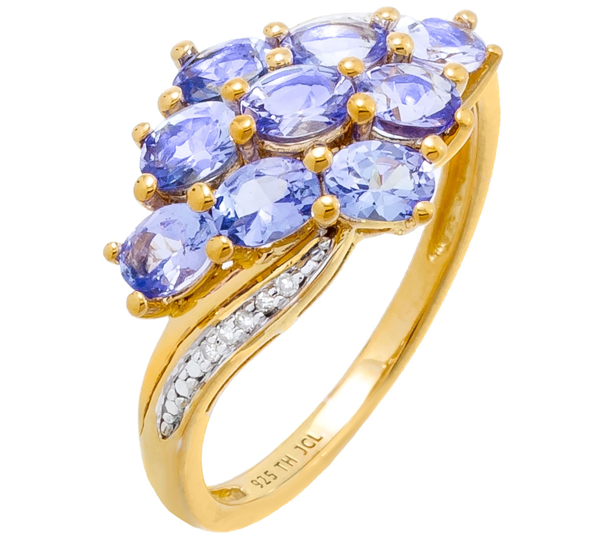 Affinity Gems Cluster Gemstone & Diamond Ring,Sterling