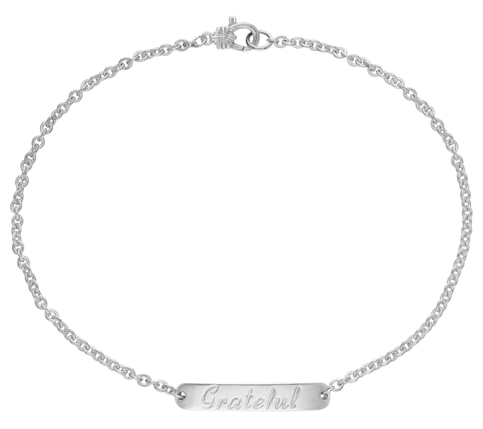 Ariva Sterling Silver Affirmation Ankle Bracelet