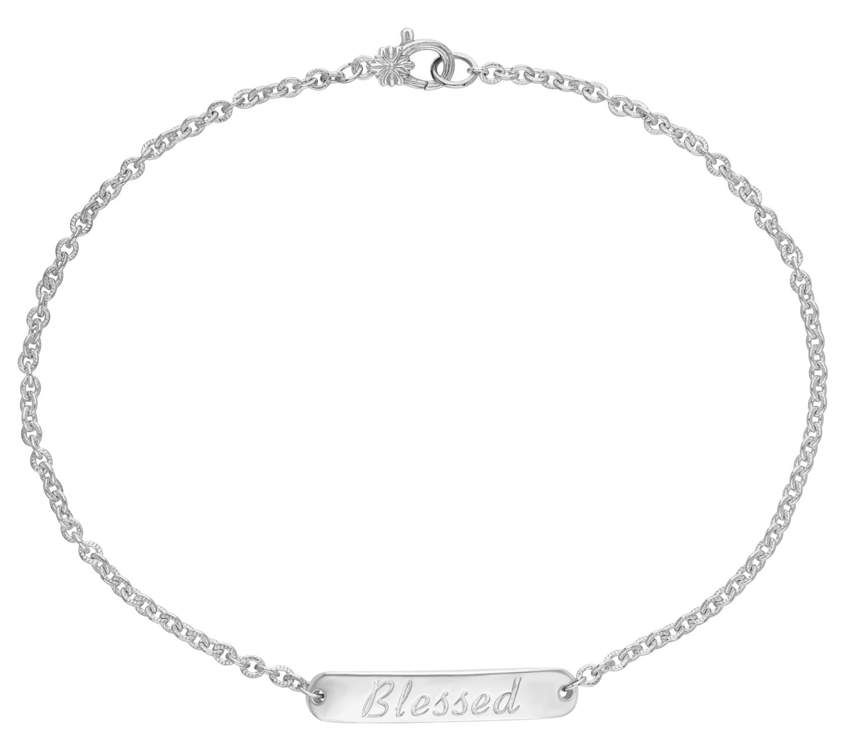 Ariva Sterling Silver Affirmation Ankle Bracelet