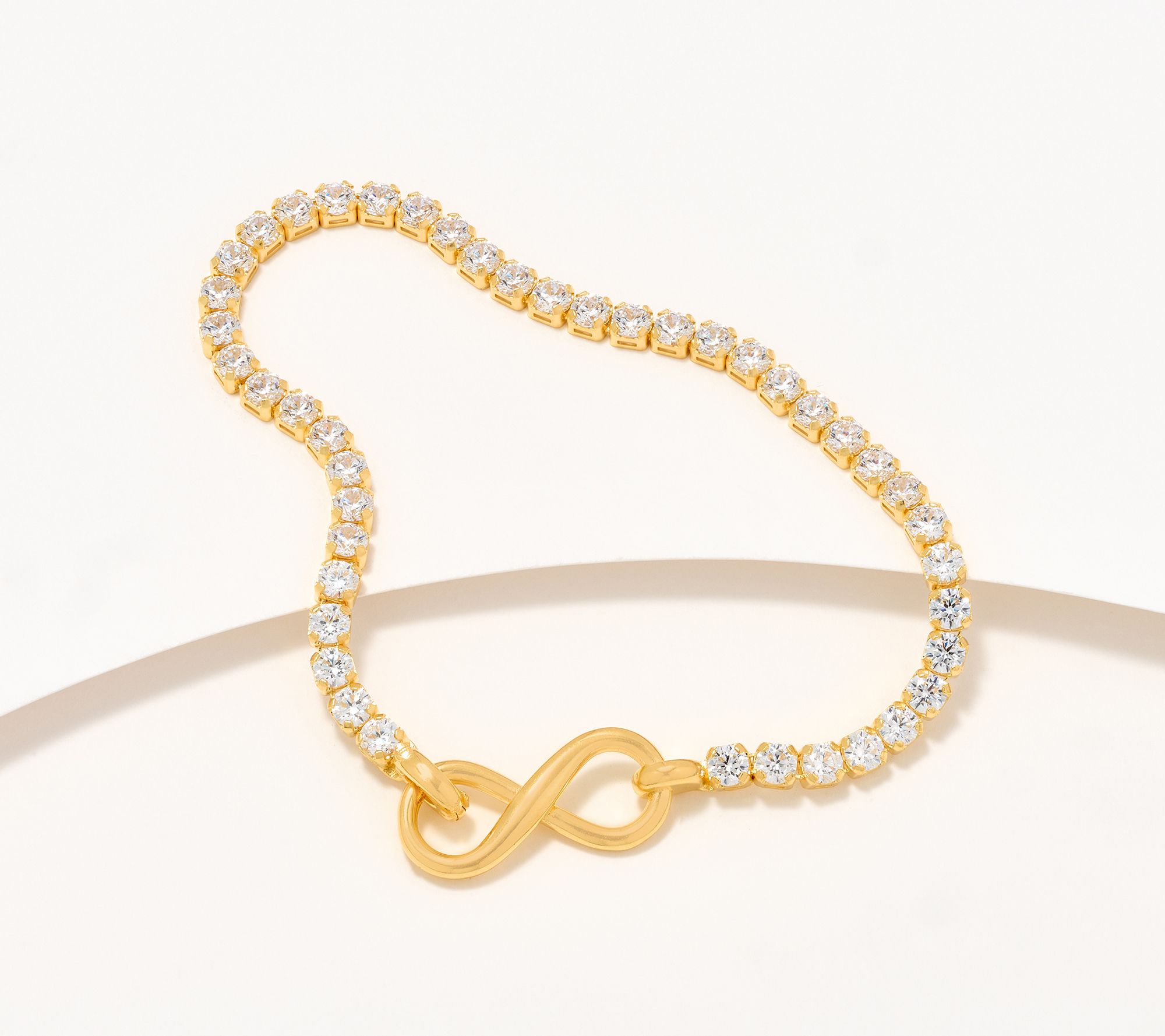 Diamonique Italia Tennis Bracelet With Fancy Clasp, Yellow