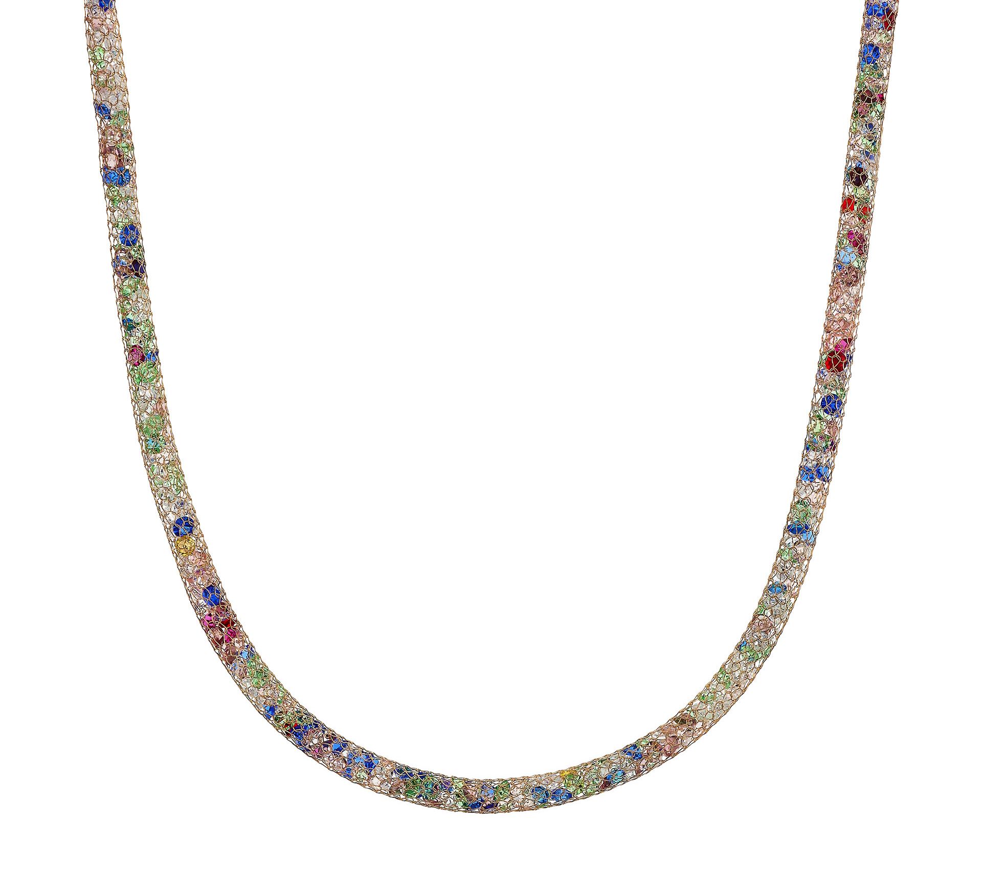 Diamonique 18" Mesh Chain Necklace, 10K Gold