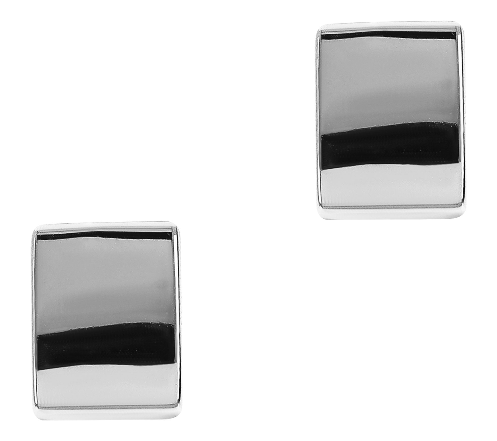 David Markstein Sterling Polished Rectangle Hoop Earrings