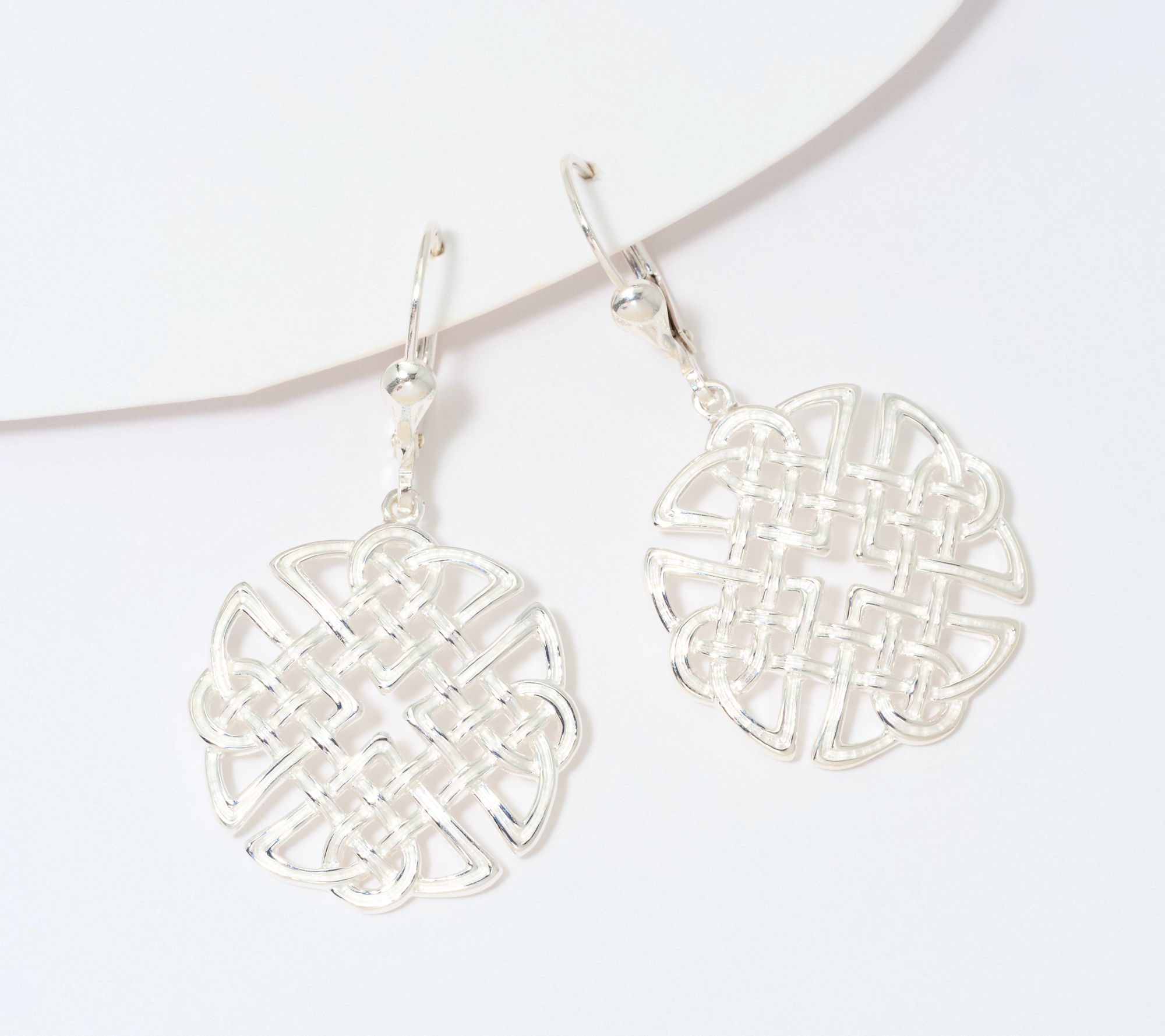 JMH Jewellery Sterling Silver Dara Knot Lever Back Earrings