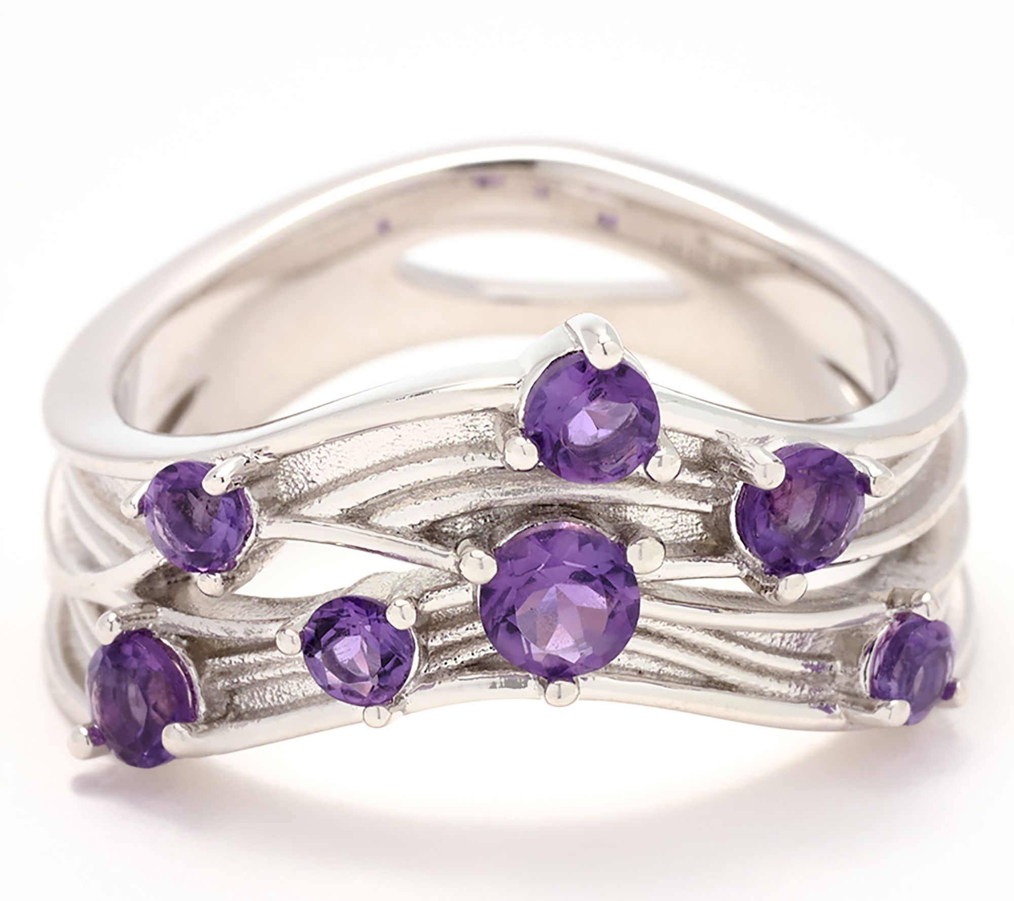 Christian James by Scott Grimes Sterling Silver Ripple Floating Gemstone Ring