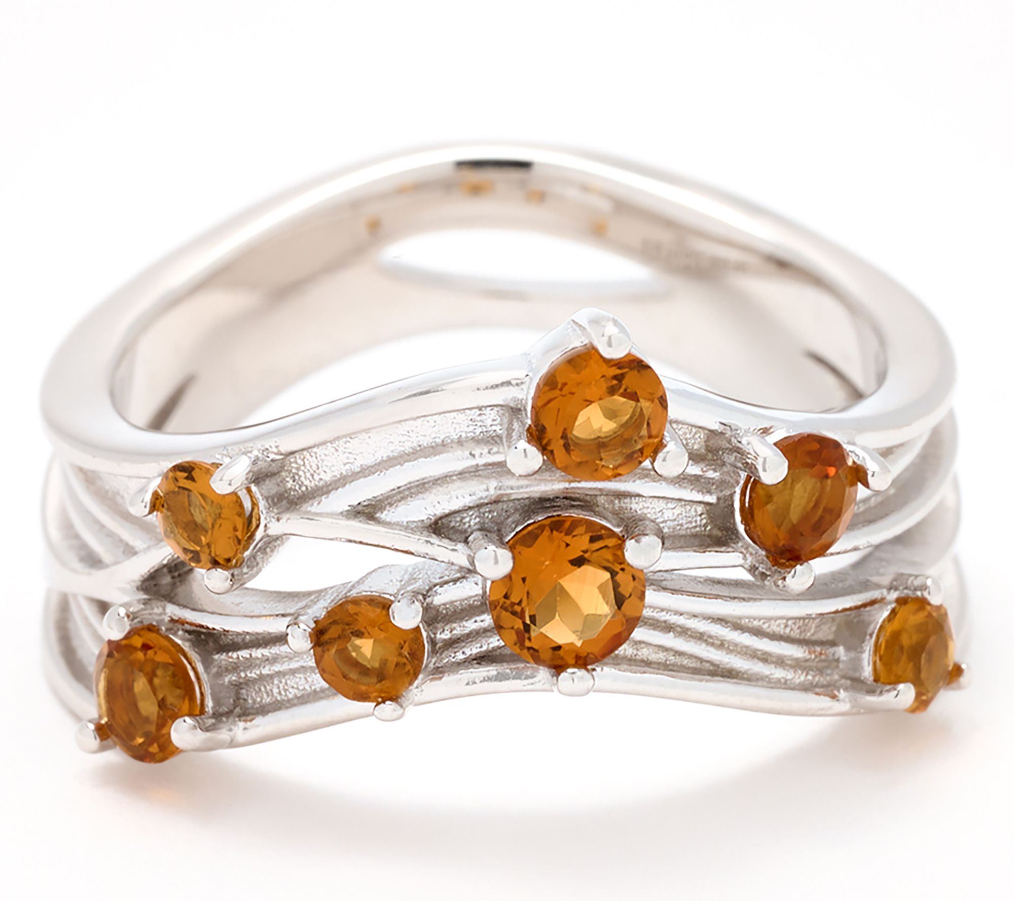 Christian James by Scott Grimes Sterling Silver Ripple Floating Gemstone Ring