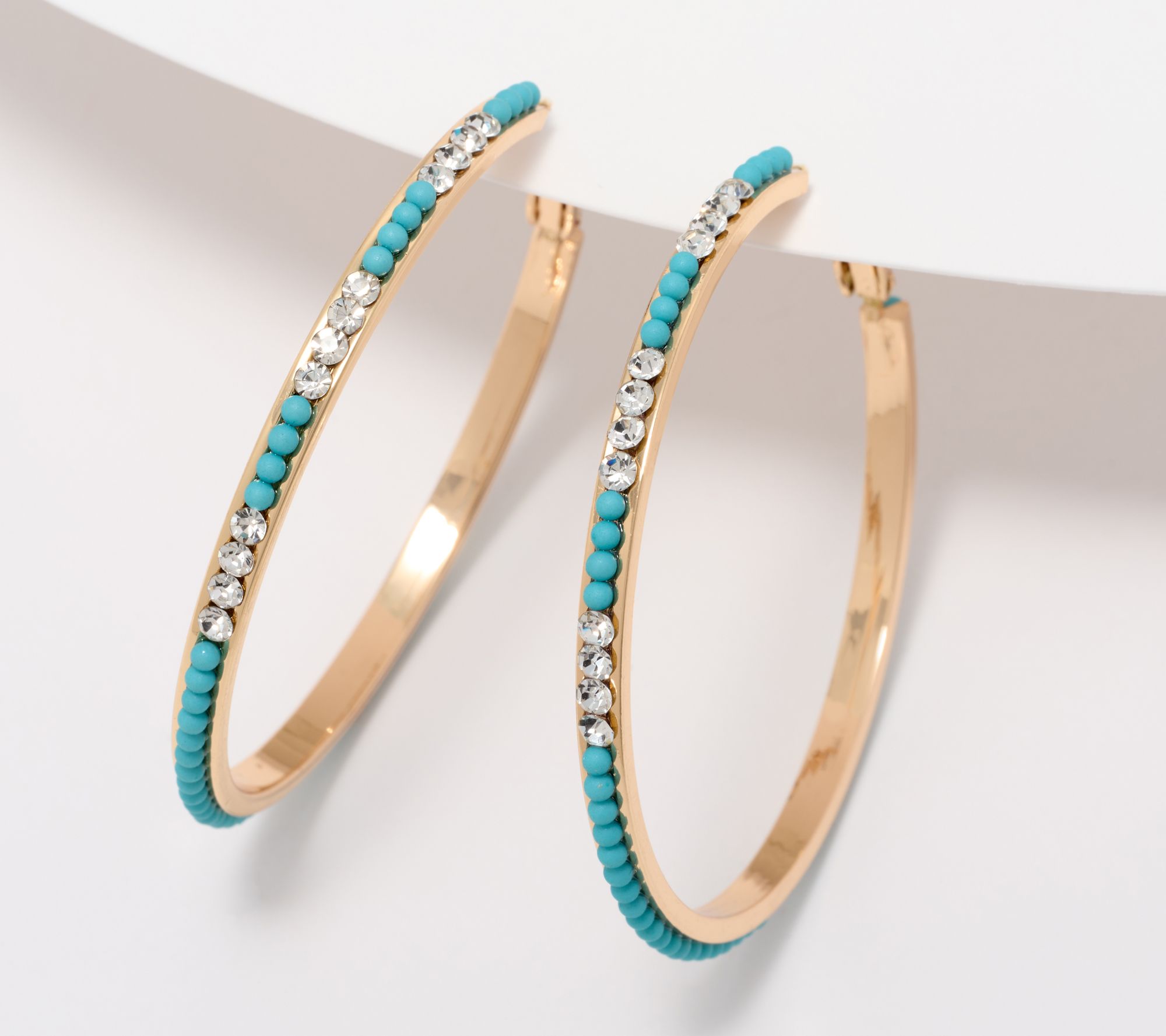 "As Is" Joan Rivers Bead & Crystal Hoops