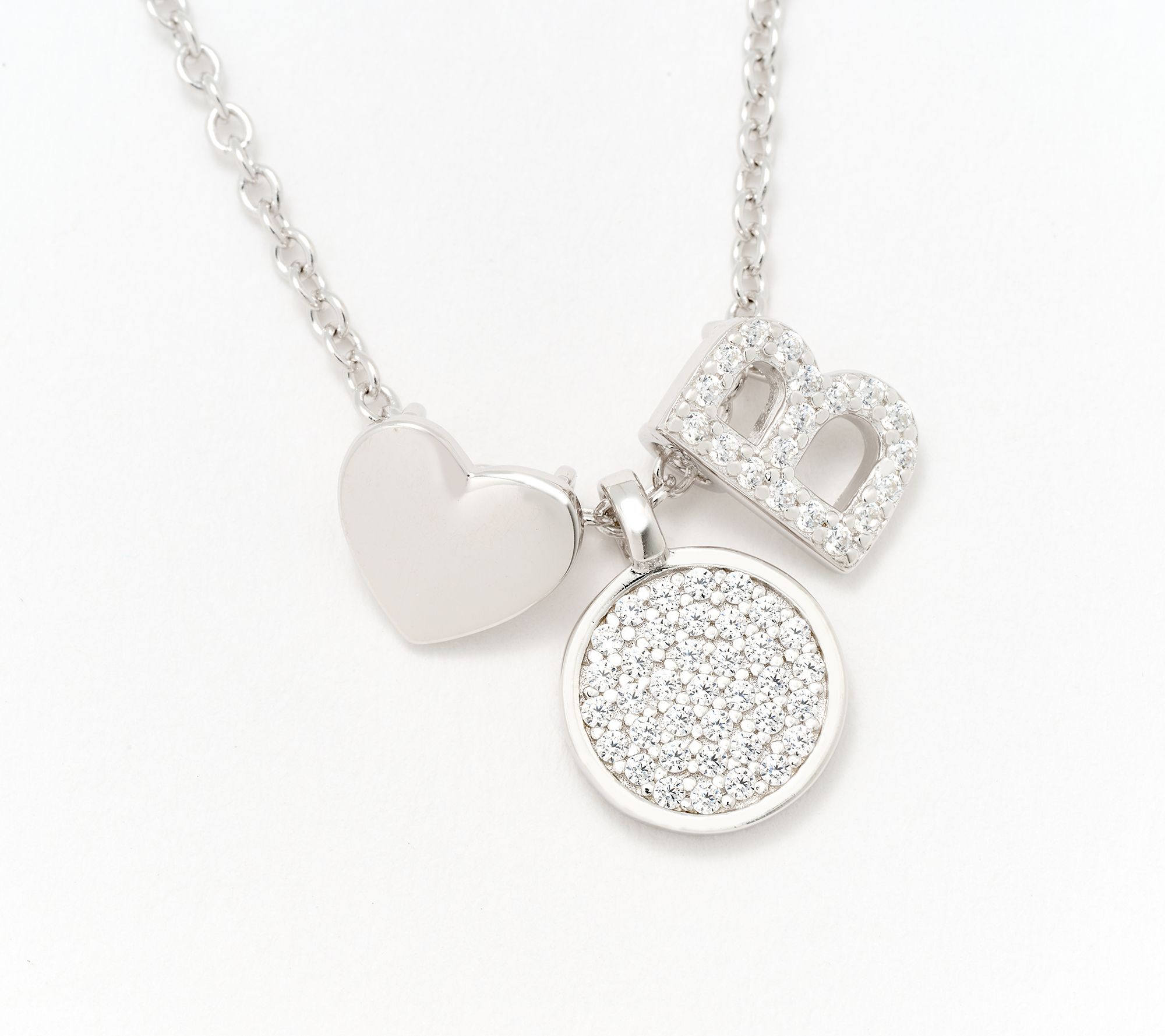 Diamonique x Kathy Levine Sentimental Necklace, Sterling Silver