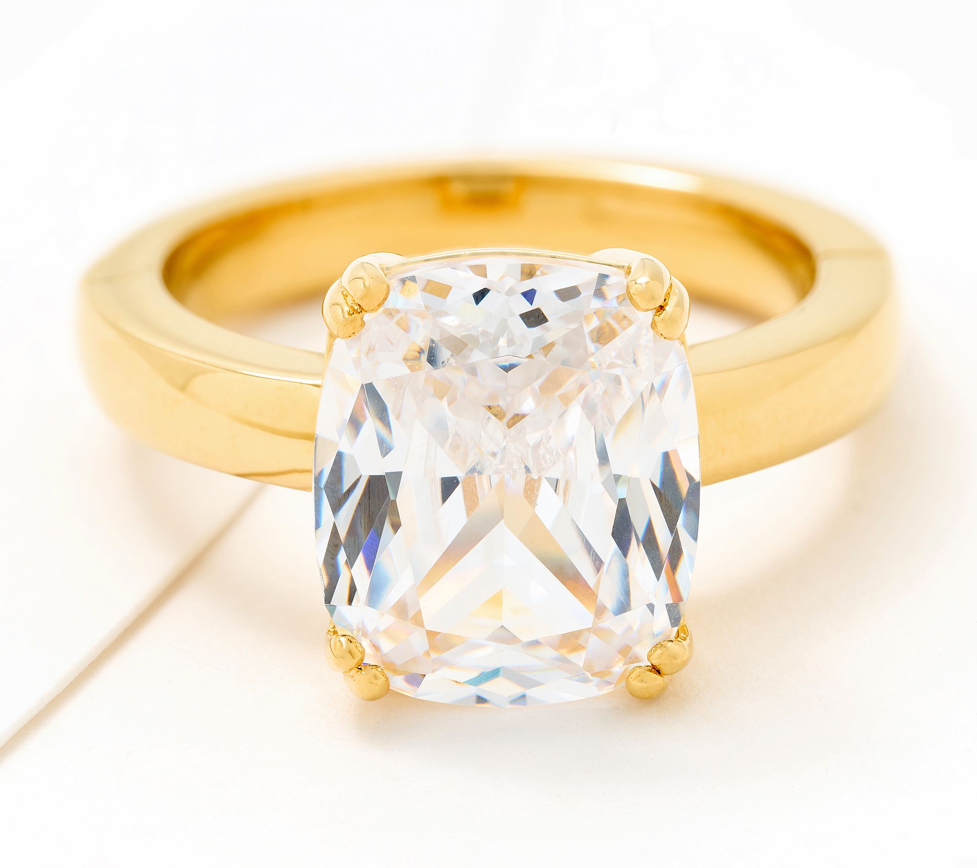 Diamonique x Jennifer Miller Cushion Ring with Accessible Shank, Sterling