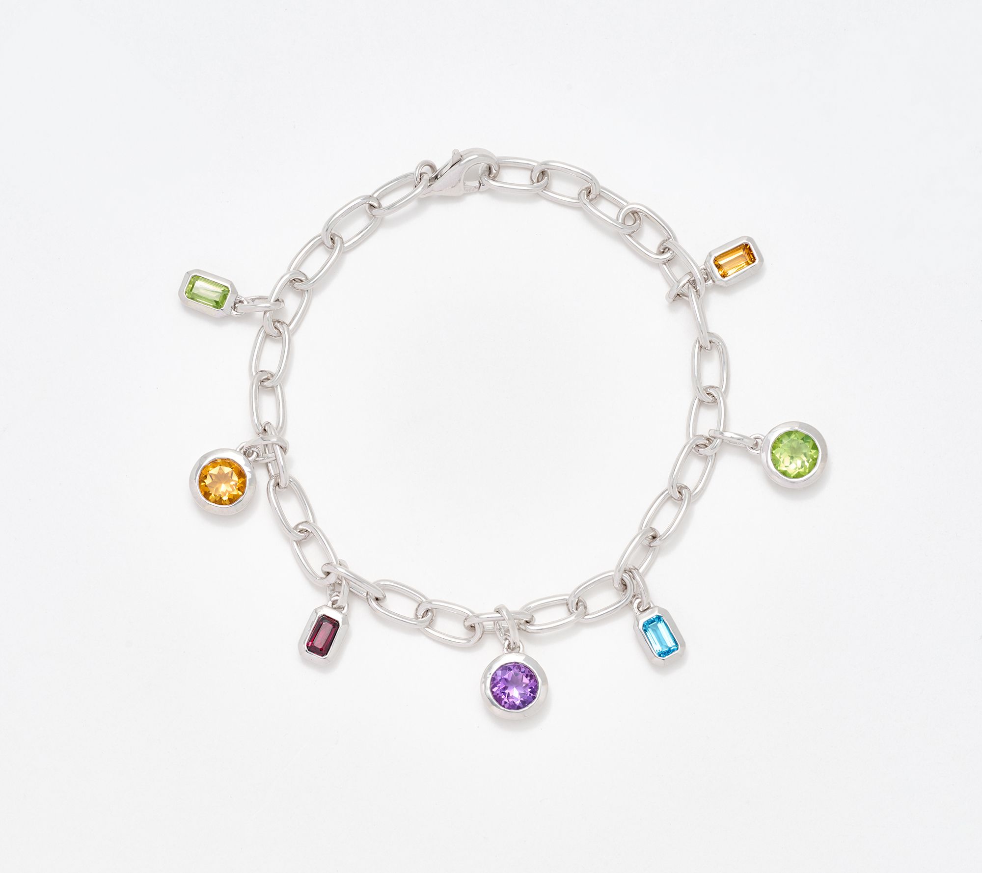 Effy Sterling Silver Multi Gemstone Bracelet - QVC.com