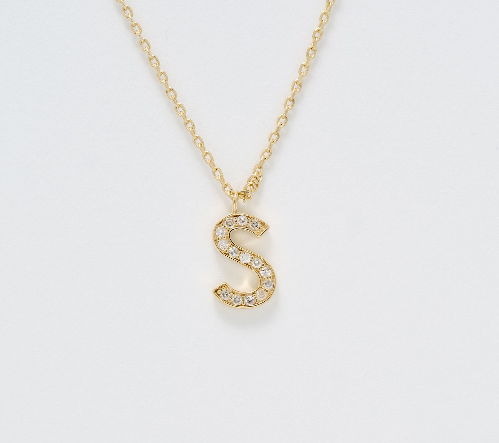 Accents by Affinity 0.11 cttw Initial Pendant Necklace,Plated
