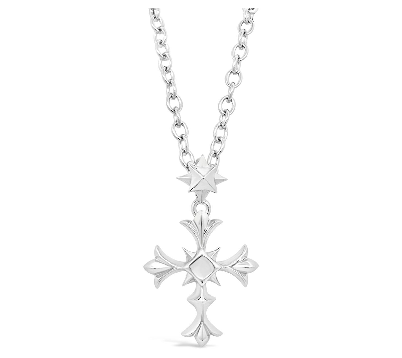 Margo Manhattan Sterling Gemstone Roman Cross Necklace