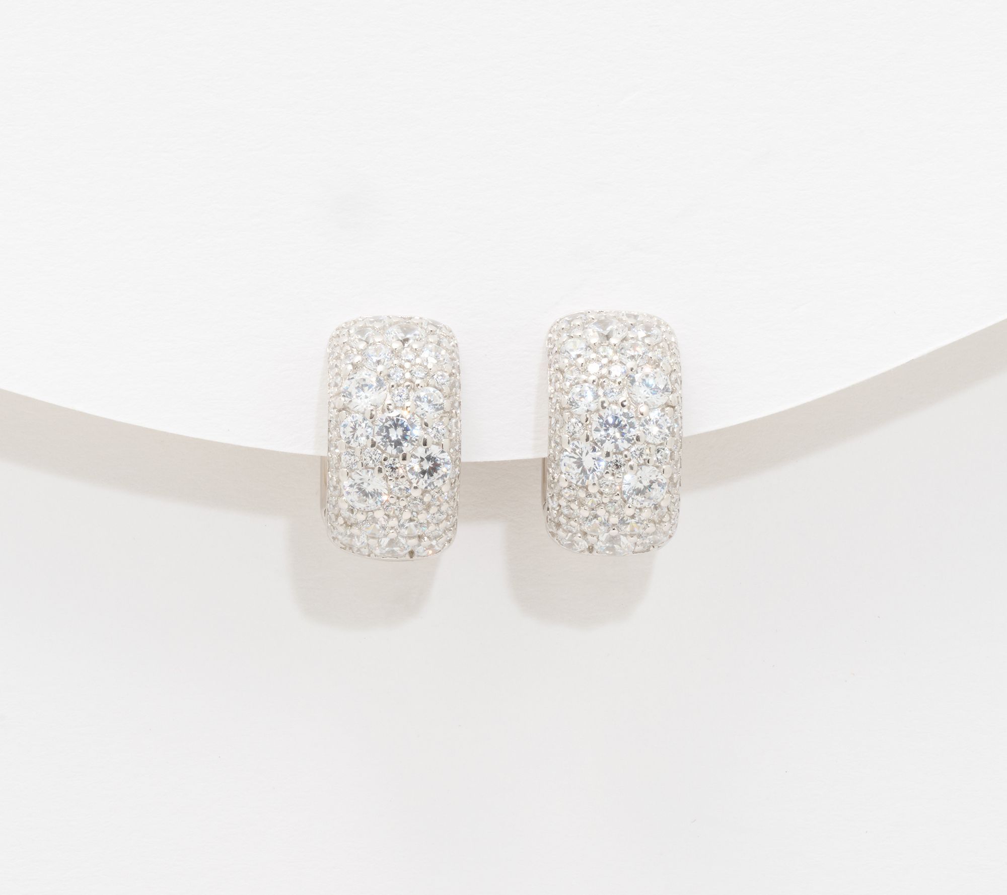 Diamonique Italia Huggie Hoop Earrings, Sterling Silver