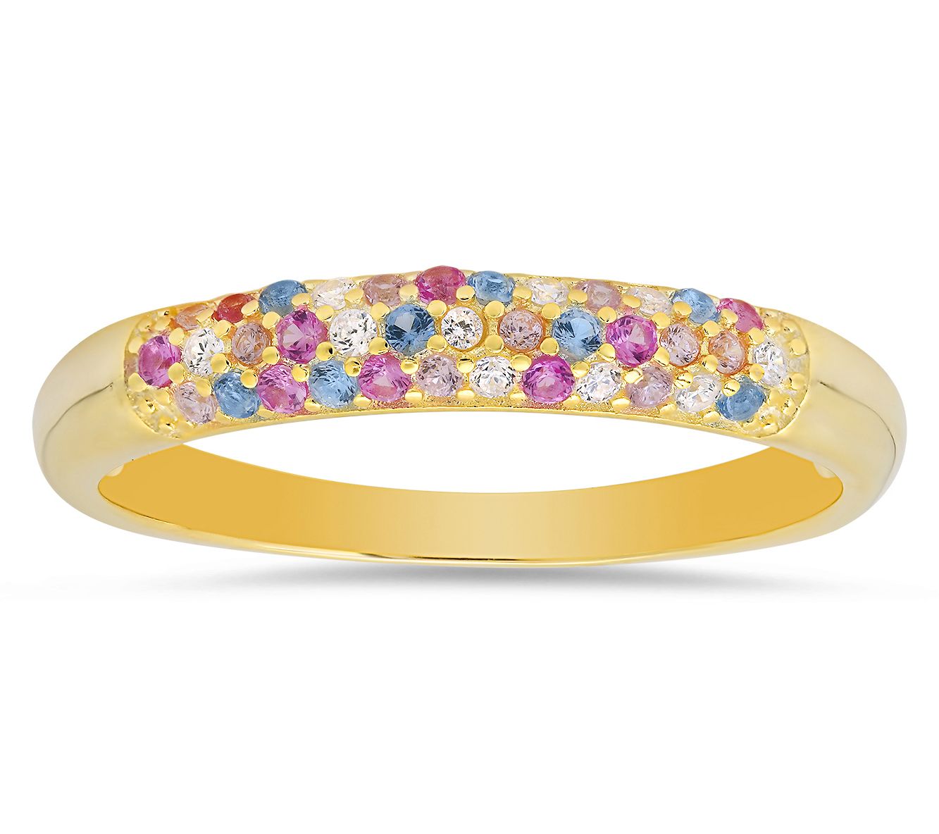 Diamonique Petite Pastel Multi-Color Pave BandRing, Sterling