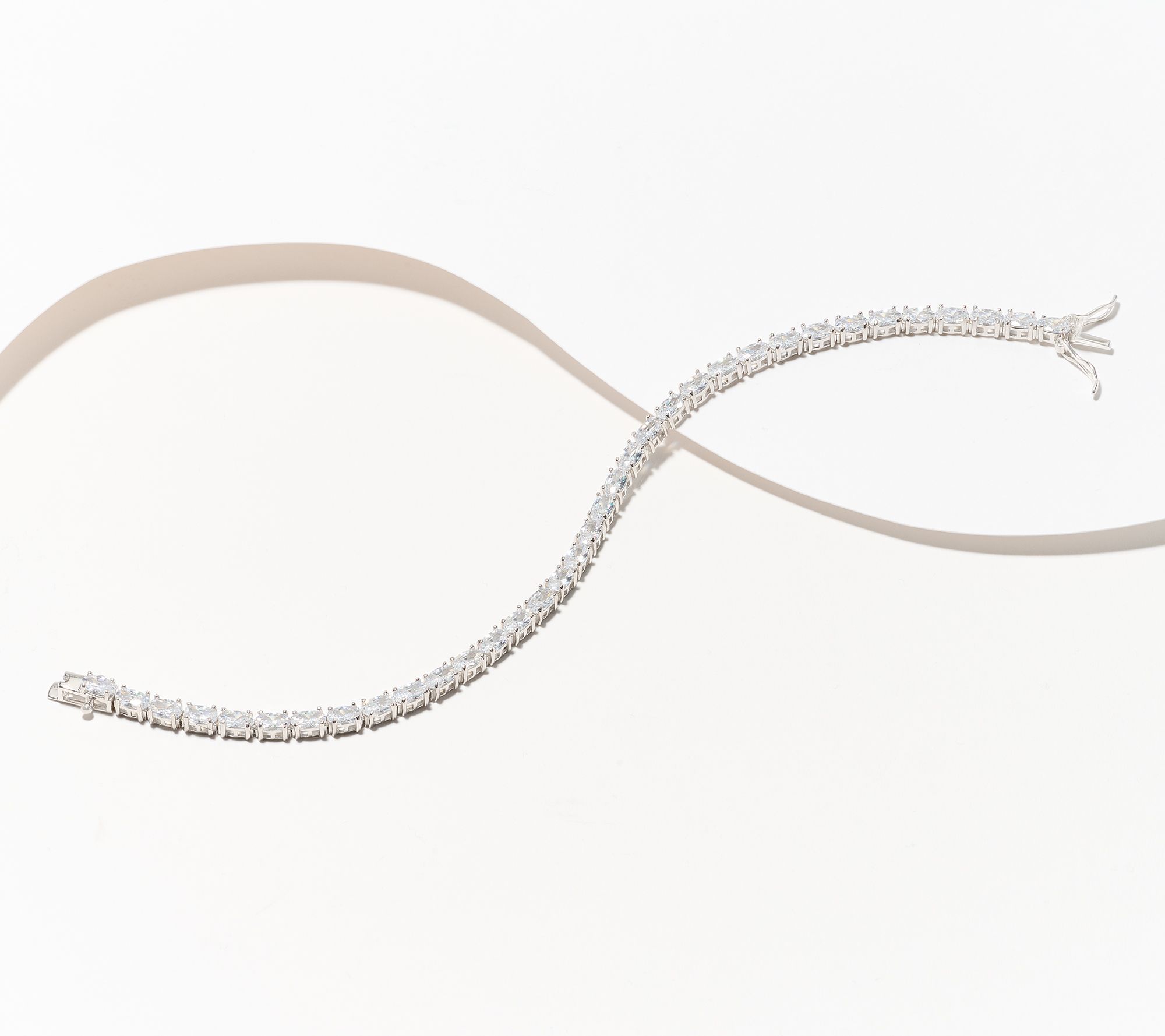 "As Is" Diamonique Classics Oval Tennis Bracelet Sterling Silver