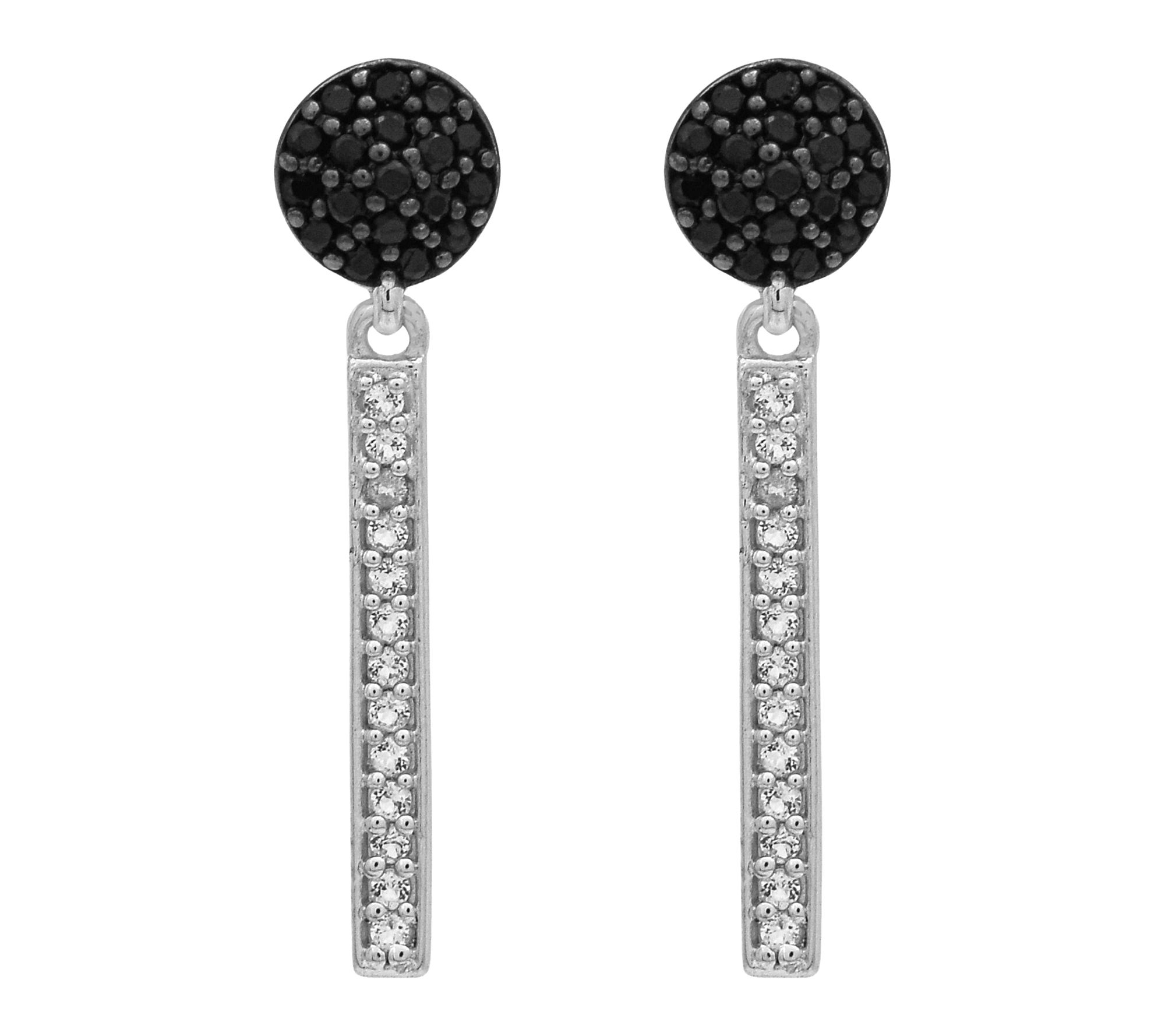 Affinity Gems Spinel & Zircon Dangle Earrings,Sterling