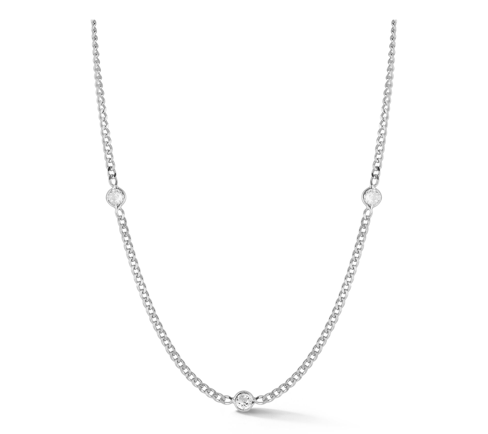 Sterlina Silver Triple Station Necklace, Sterling