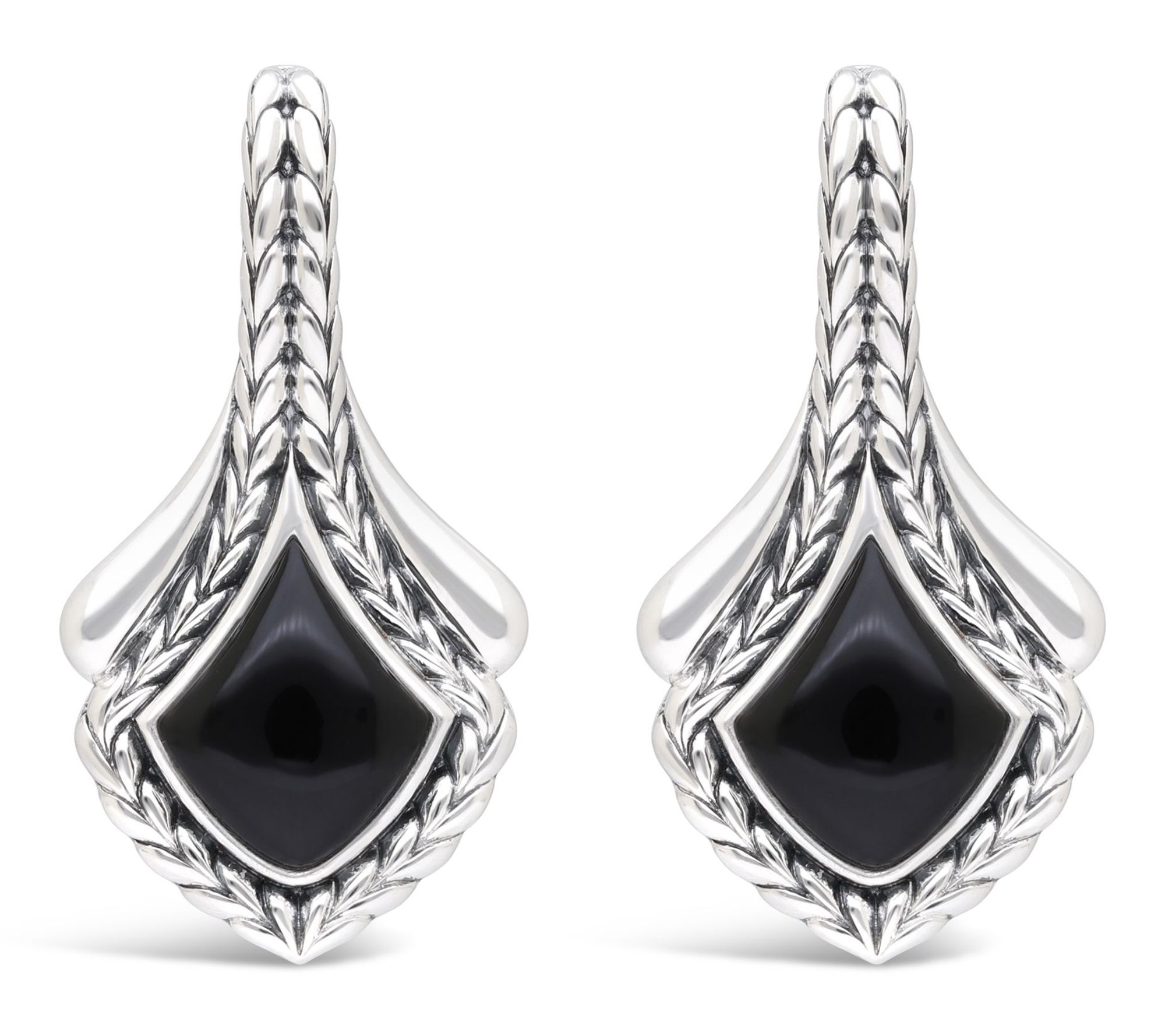 Tiffany Kay Studio Sterling Onyx Herringbone Dr op Earrings