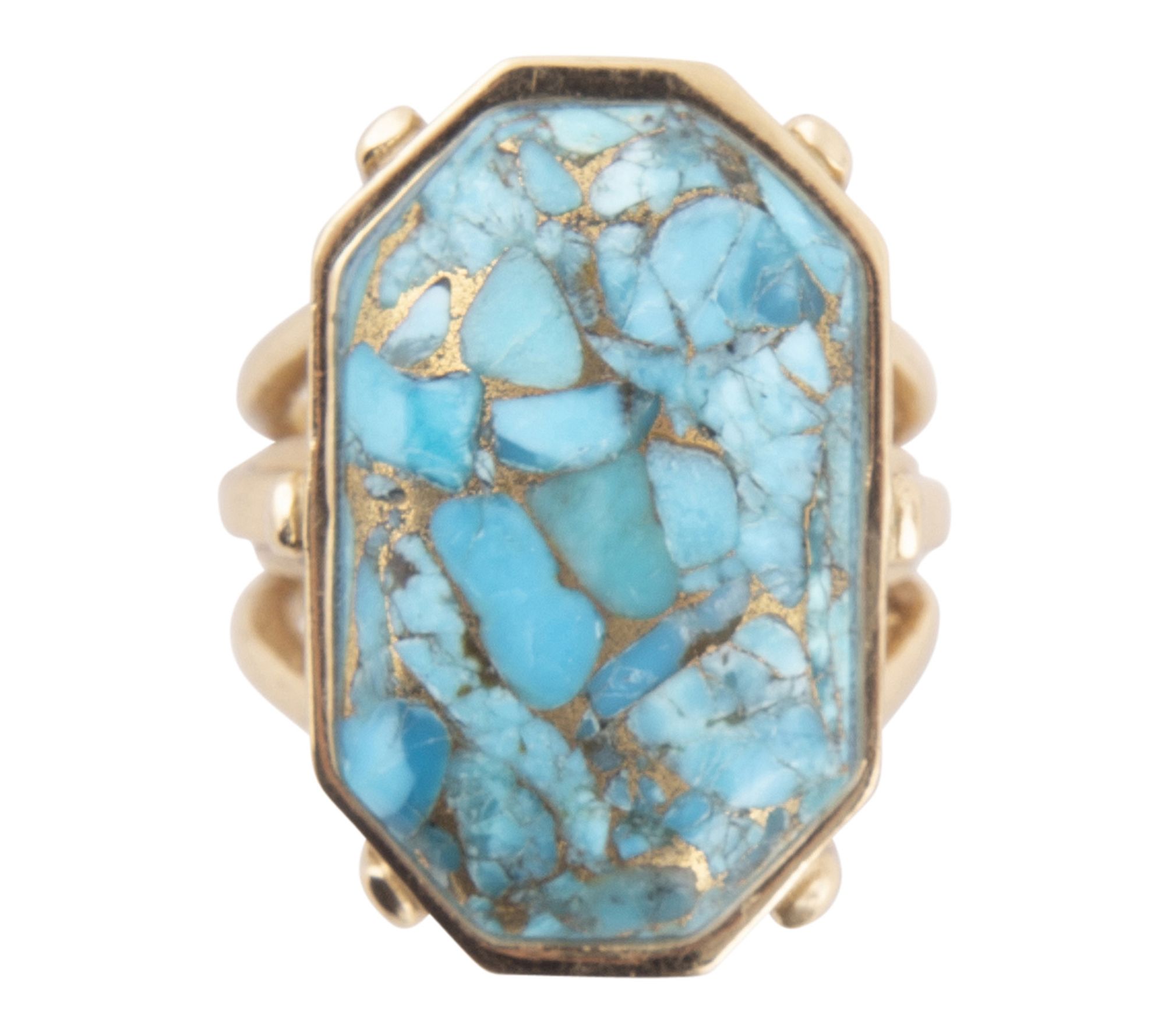 Barse Artisan Crafted Bronze Dolce Turquoise Matrix Ring