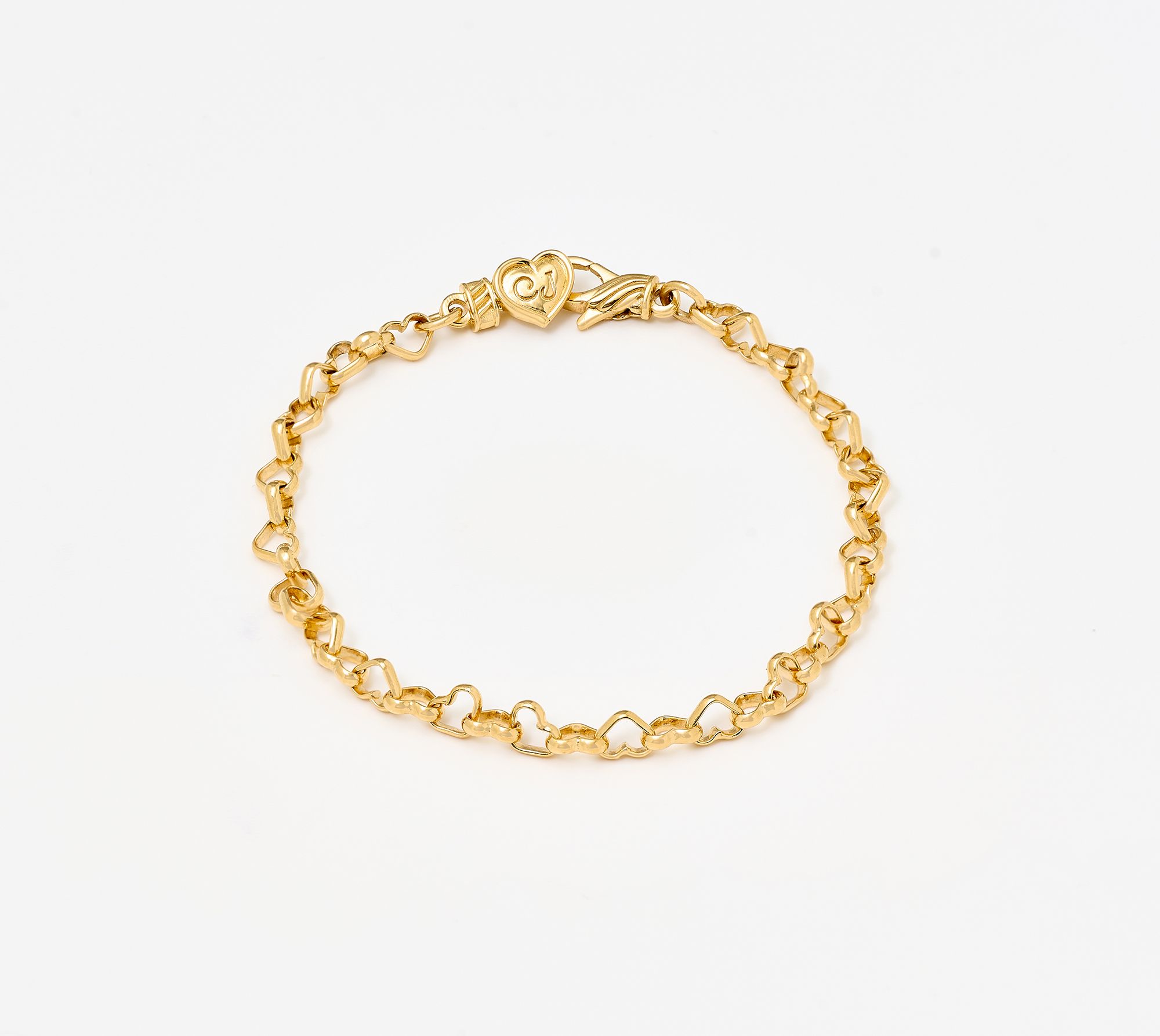 Christian James by Scott Grimes 14K Plated Petite Heart Bracelet 5.0g
