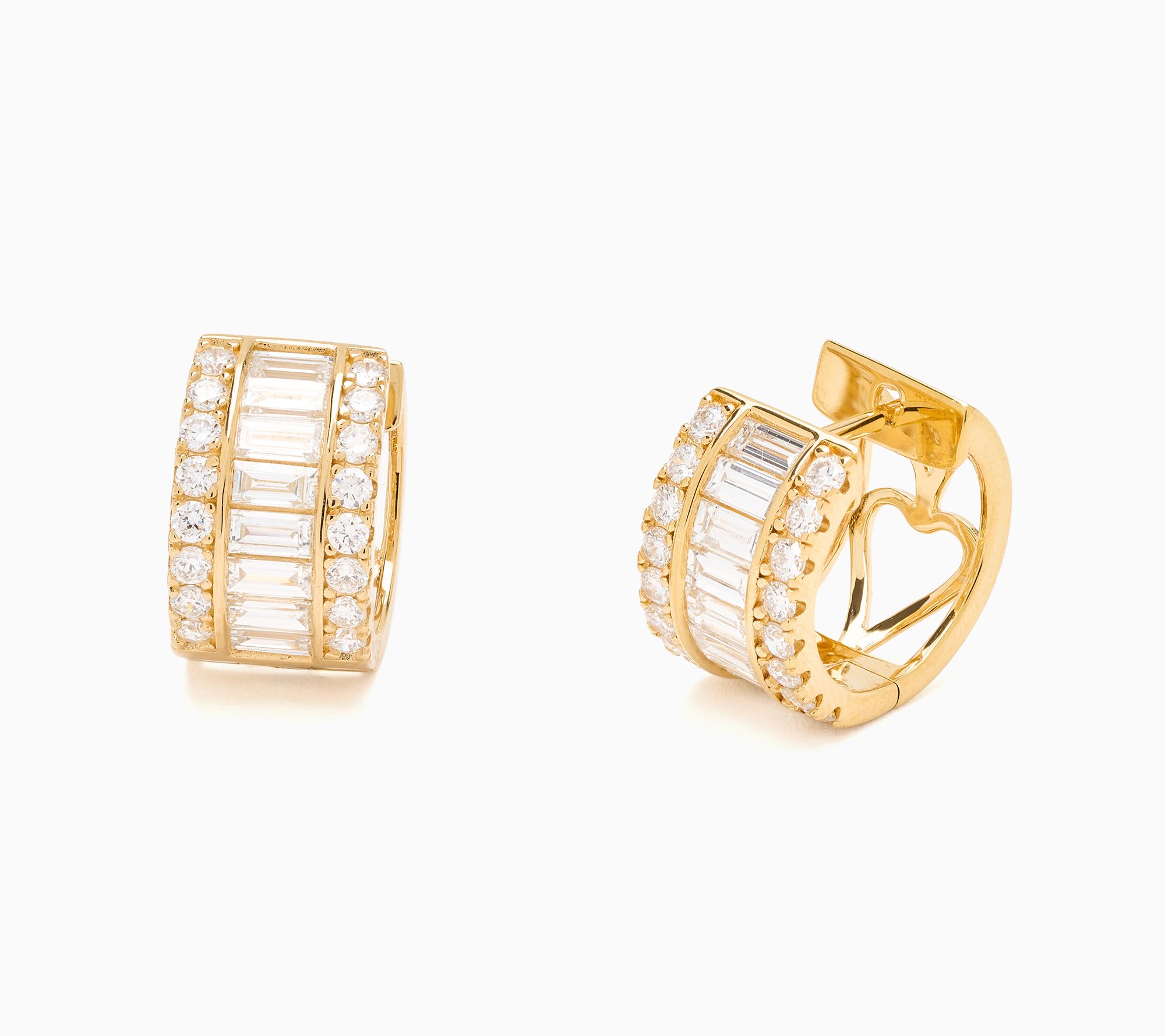 JEN by Jennifer Miller 1.70cttw Triple Row Huggie Earrings, Sterl