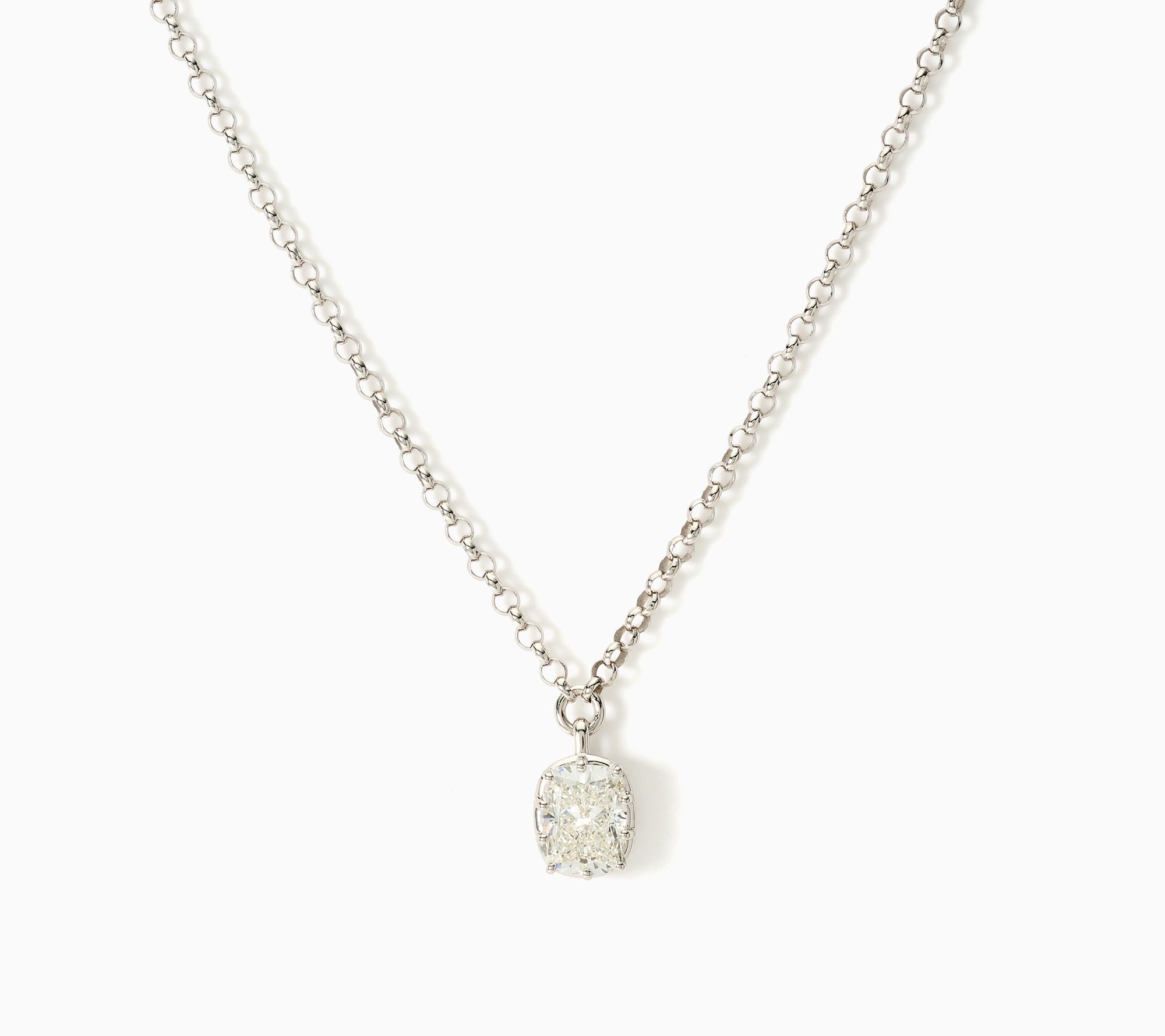 XO Tacori Lab Grown Diamond 2.00 ctw Cushion Cut Pendant, Sterl