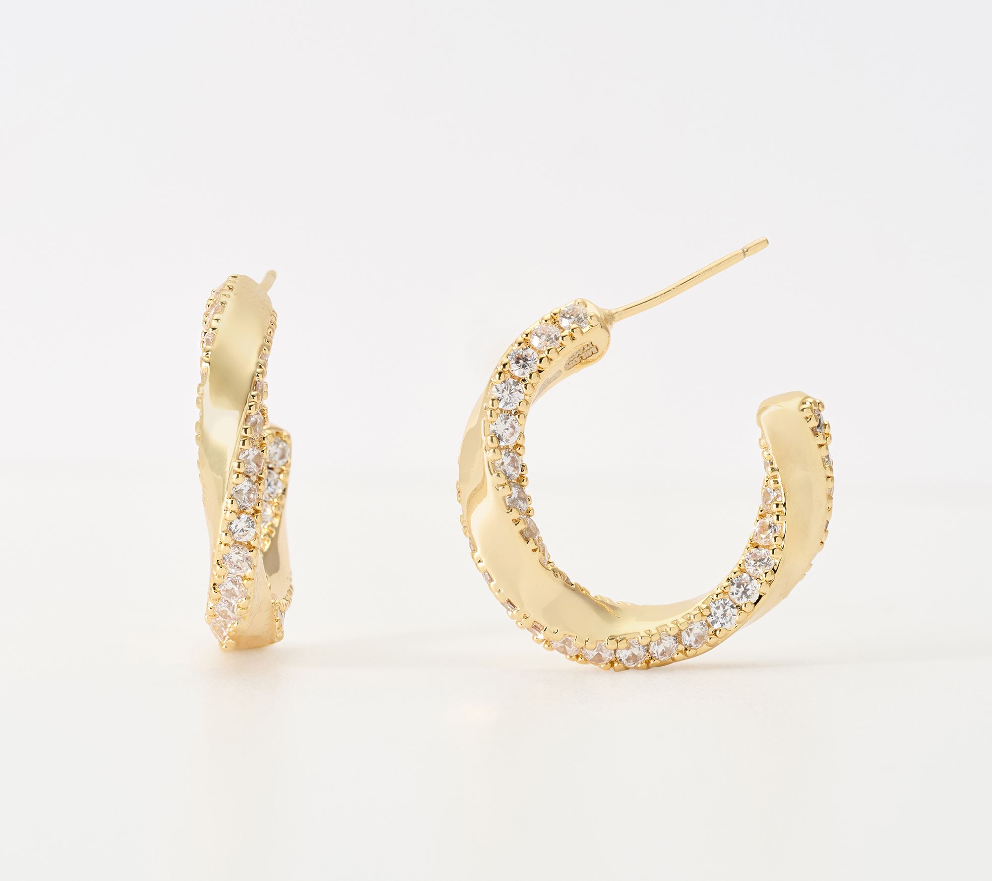 Diamonique Italia Twisted Hoop Earrings, Bronze