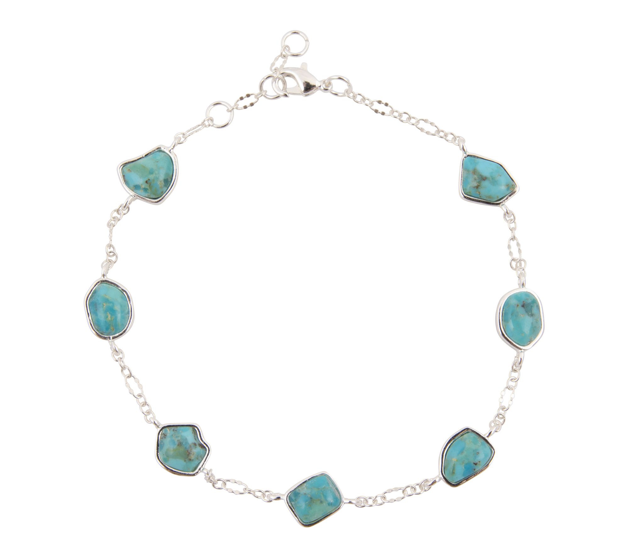 Barse Artisan Crafted Blue Turquoise Station Bracelet - QVC.com