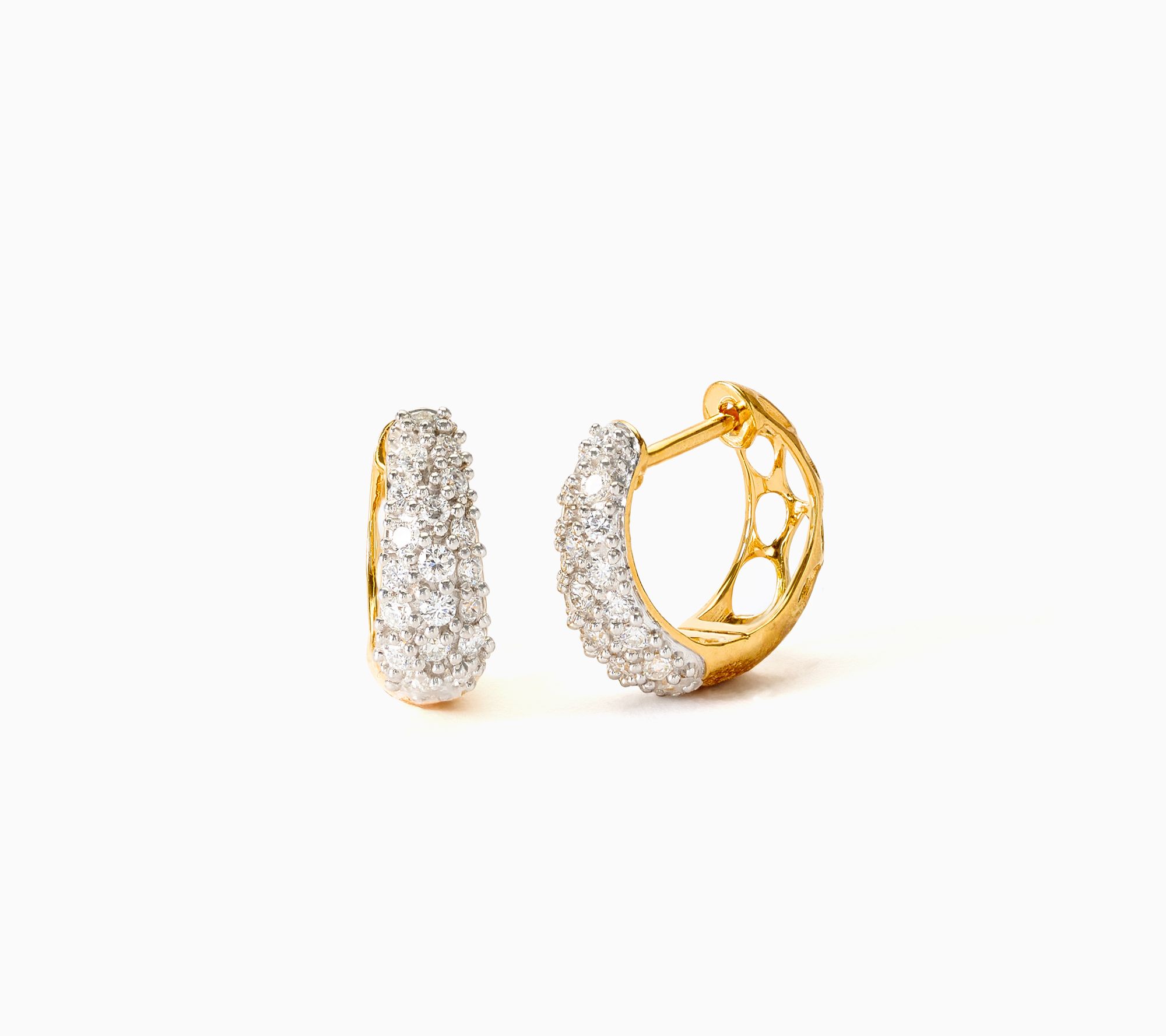  Fire Light Lab Grown Diamonds 0.50 ctw Pave Accent Hoops