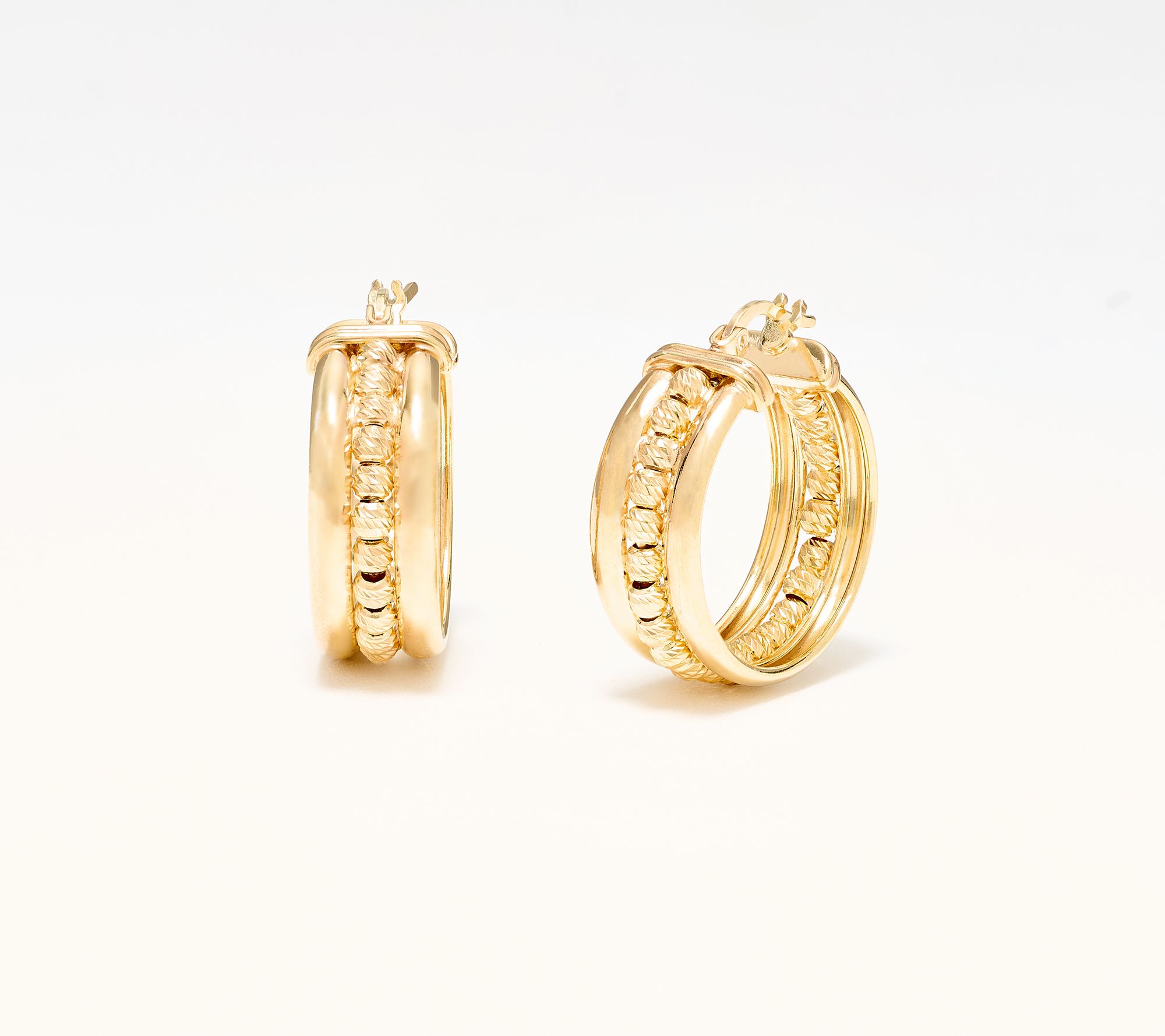 "As Is" David Markstein Bronze Beaded Hoop Earrings