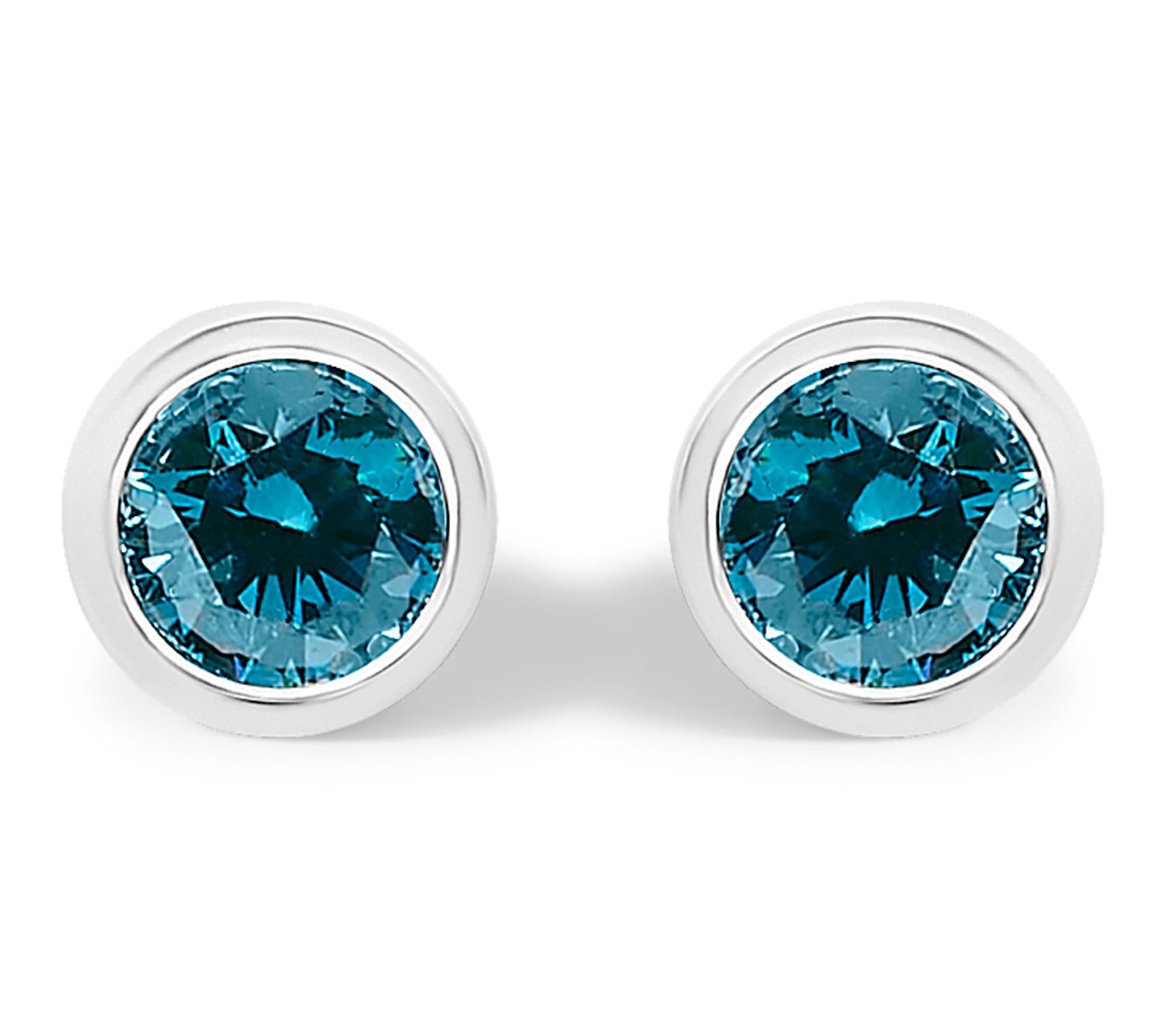 Haus of Brilliance Lab Grown Blue Diamond Stud Earrings,14K