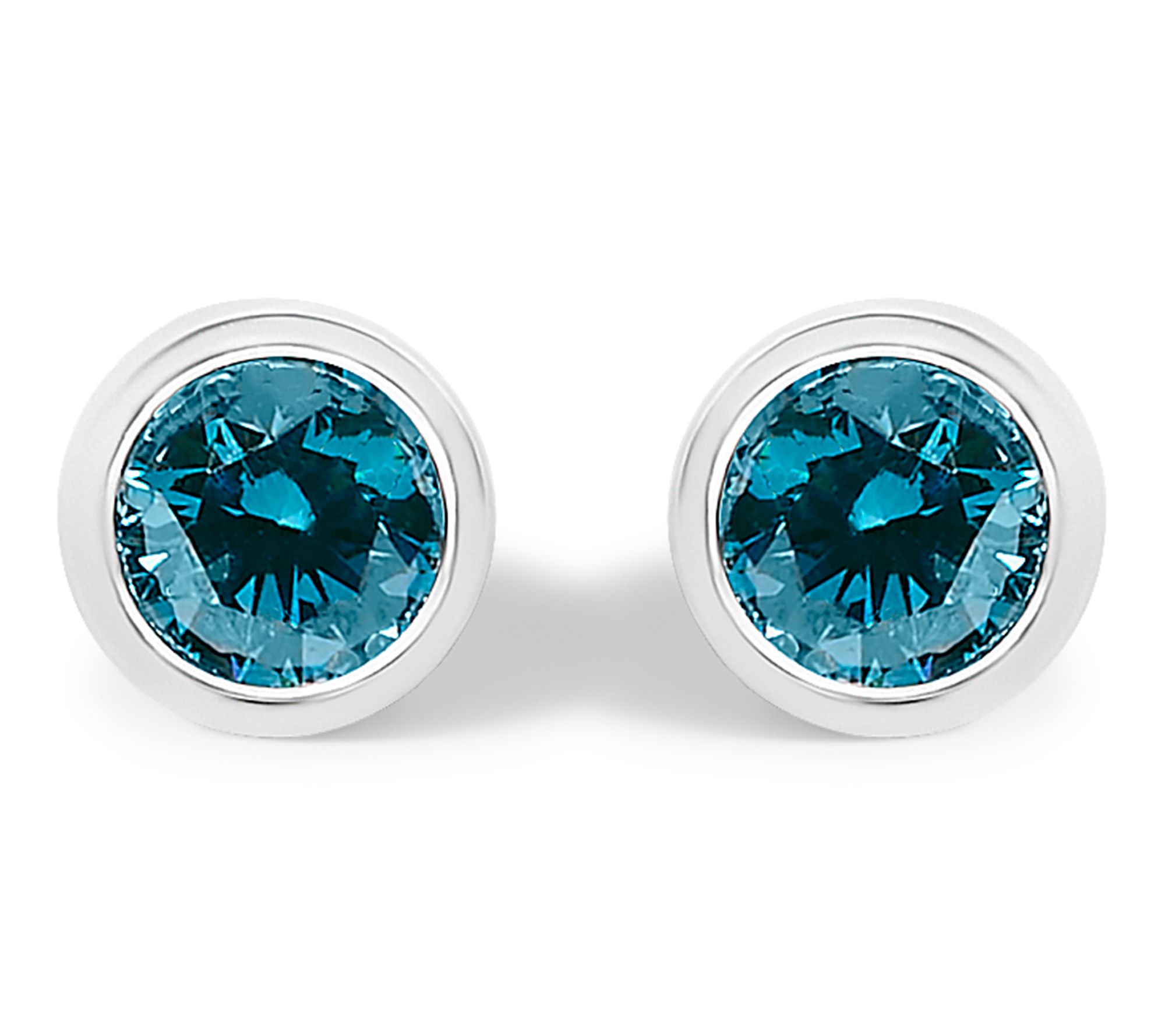 Haus of Brilliance Lab Grown Blue Diamond Stud Earring,14K