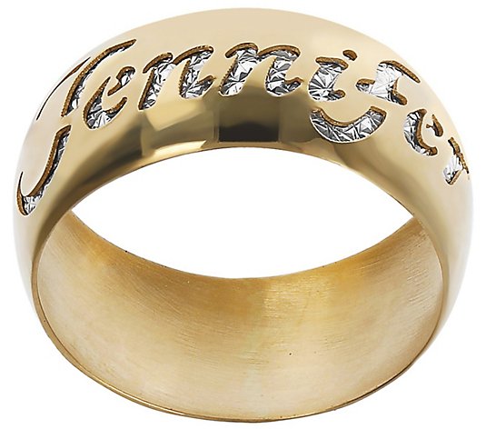 Arte d'Oro Personalized Polished Band Ring, 18KGold