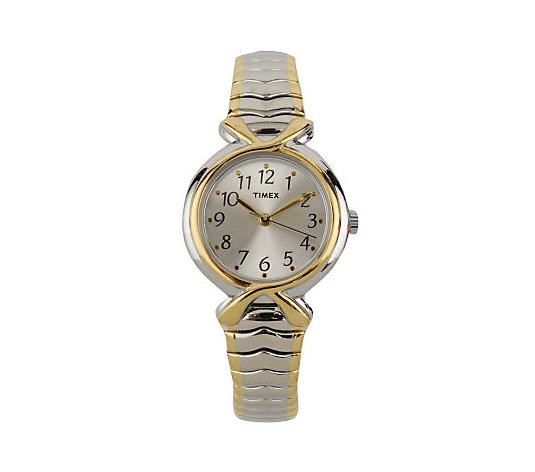 Timex Ladies Two-tone Expansion Band with Silvertone Dial