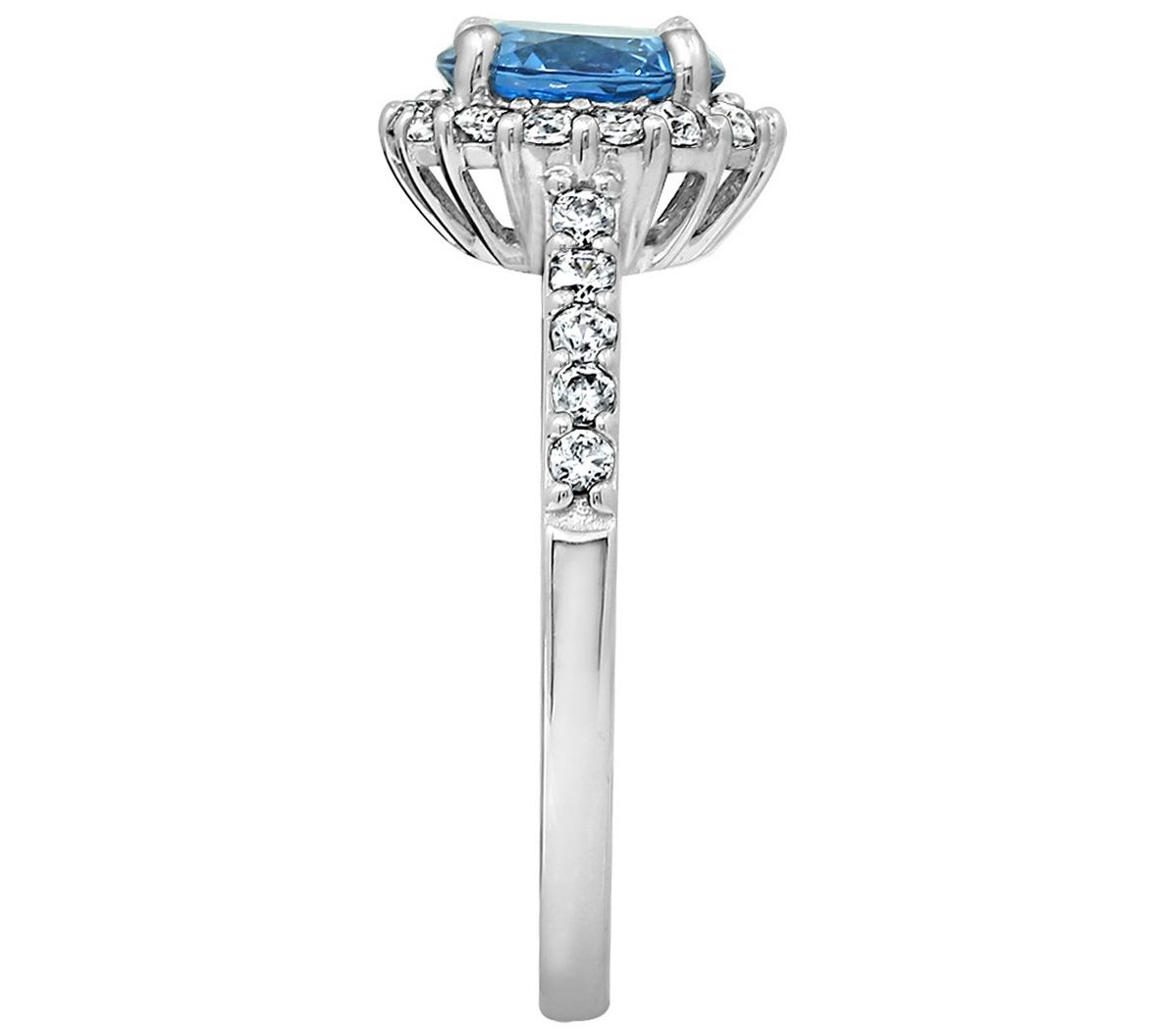 Diamonique 100-Facet Ring, Platinum Clad - QVC.com