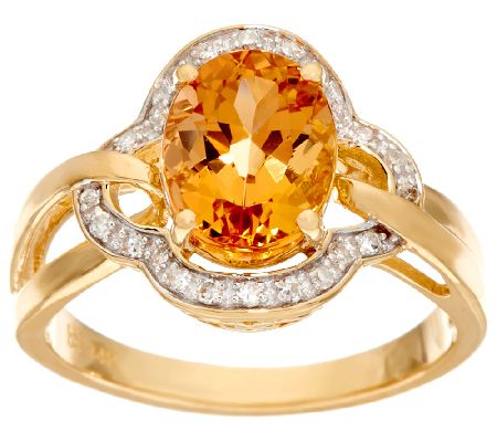 Imperial Topaz & Diamond Ring, 14K Gold, 2.00 cttw - Page 1 — QVC.com