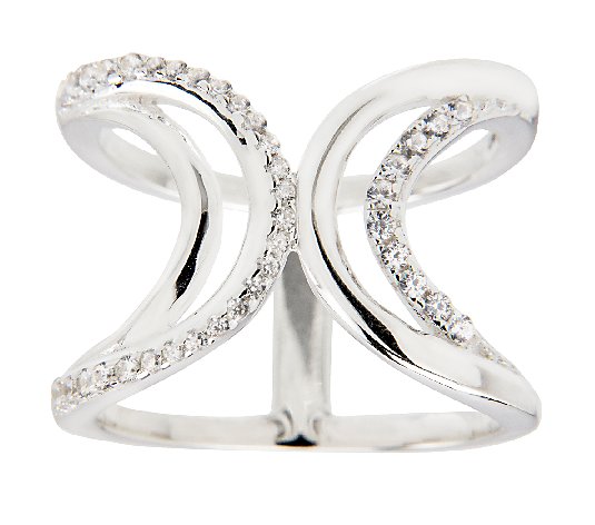 Beautiful Silver Crystal Band Ring